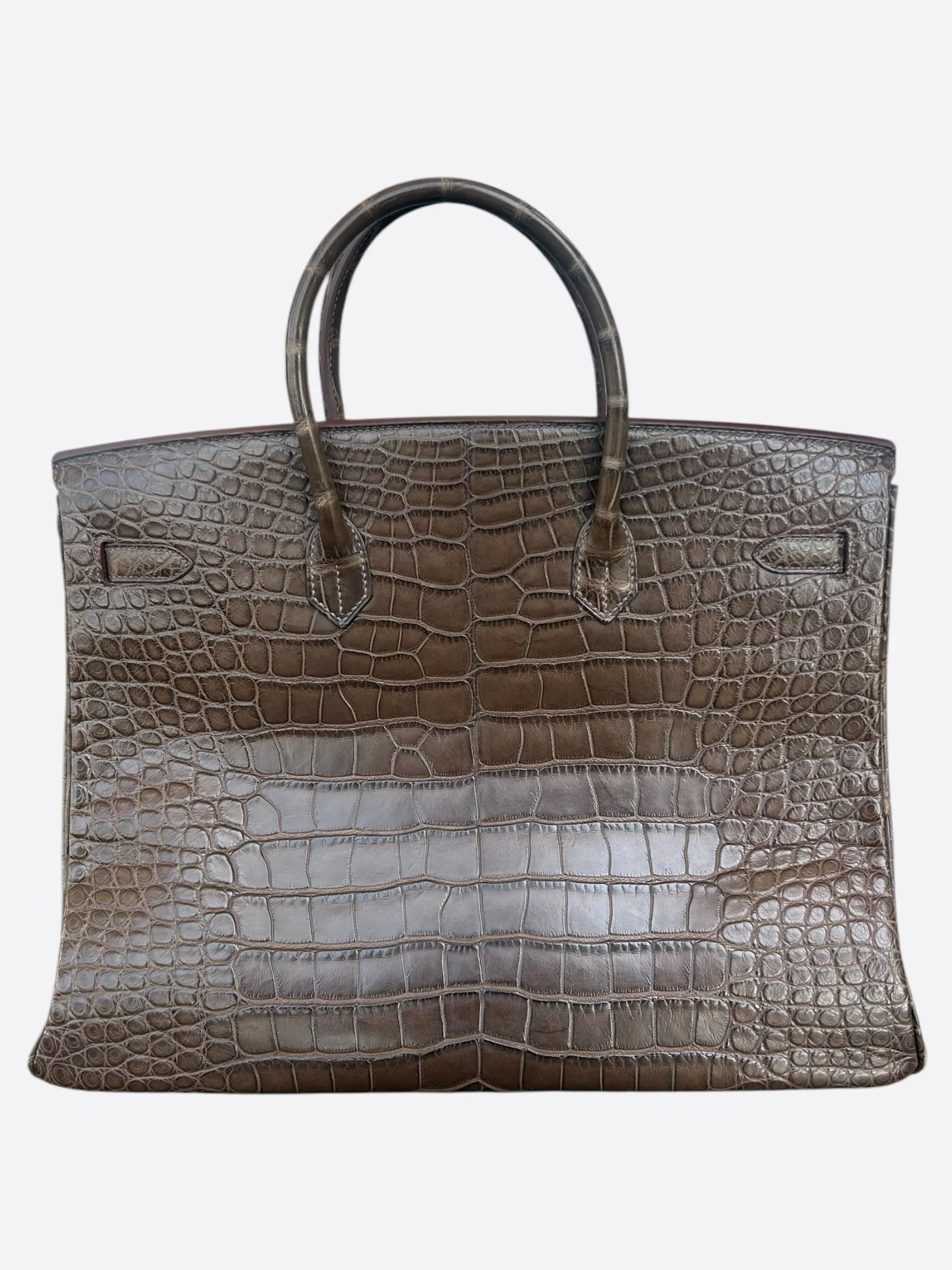 Hermes Elephant Grey Crocodile Birkin 40