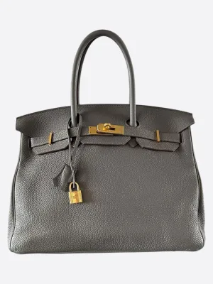 Hermes Grey Etain Togo Birkin 35