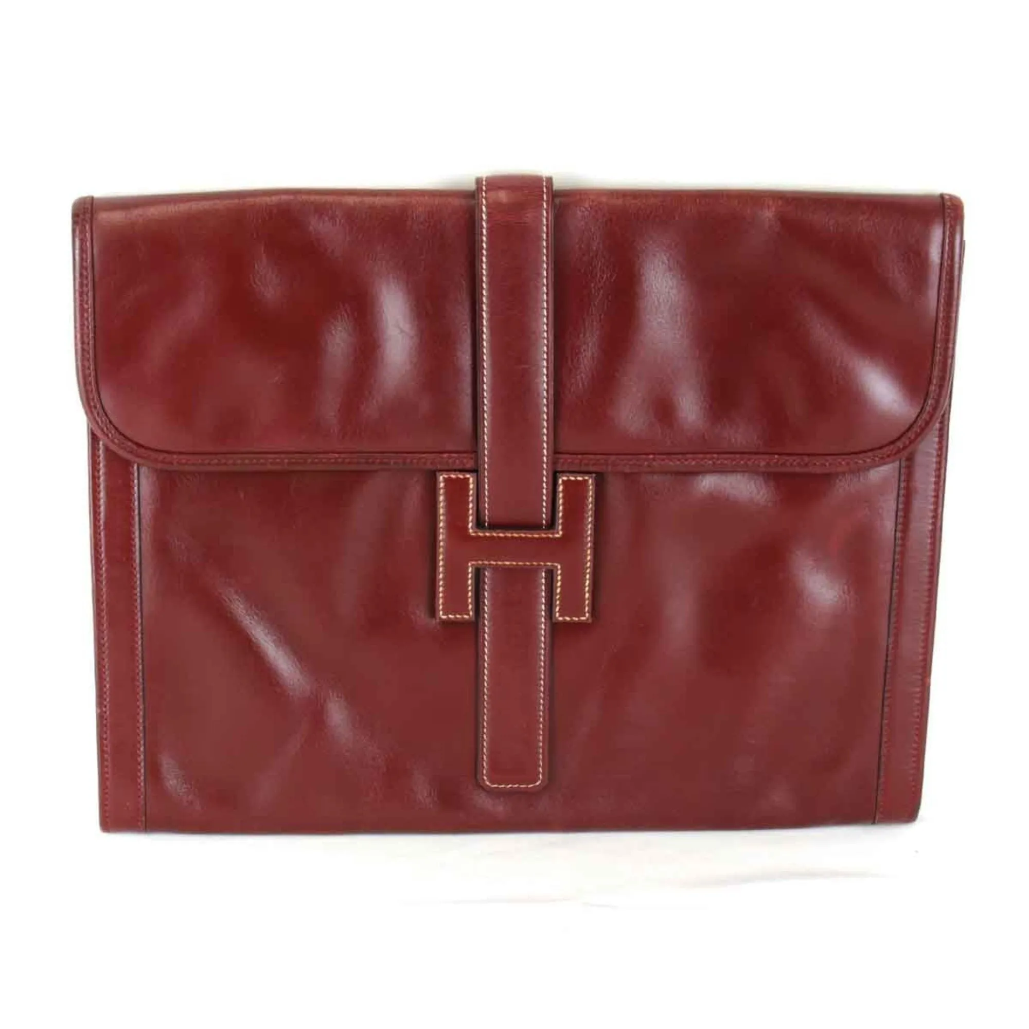 Hermes Jige Leather Clutch Bag (Pre-Owned)