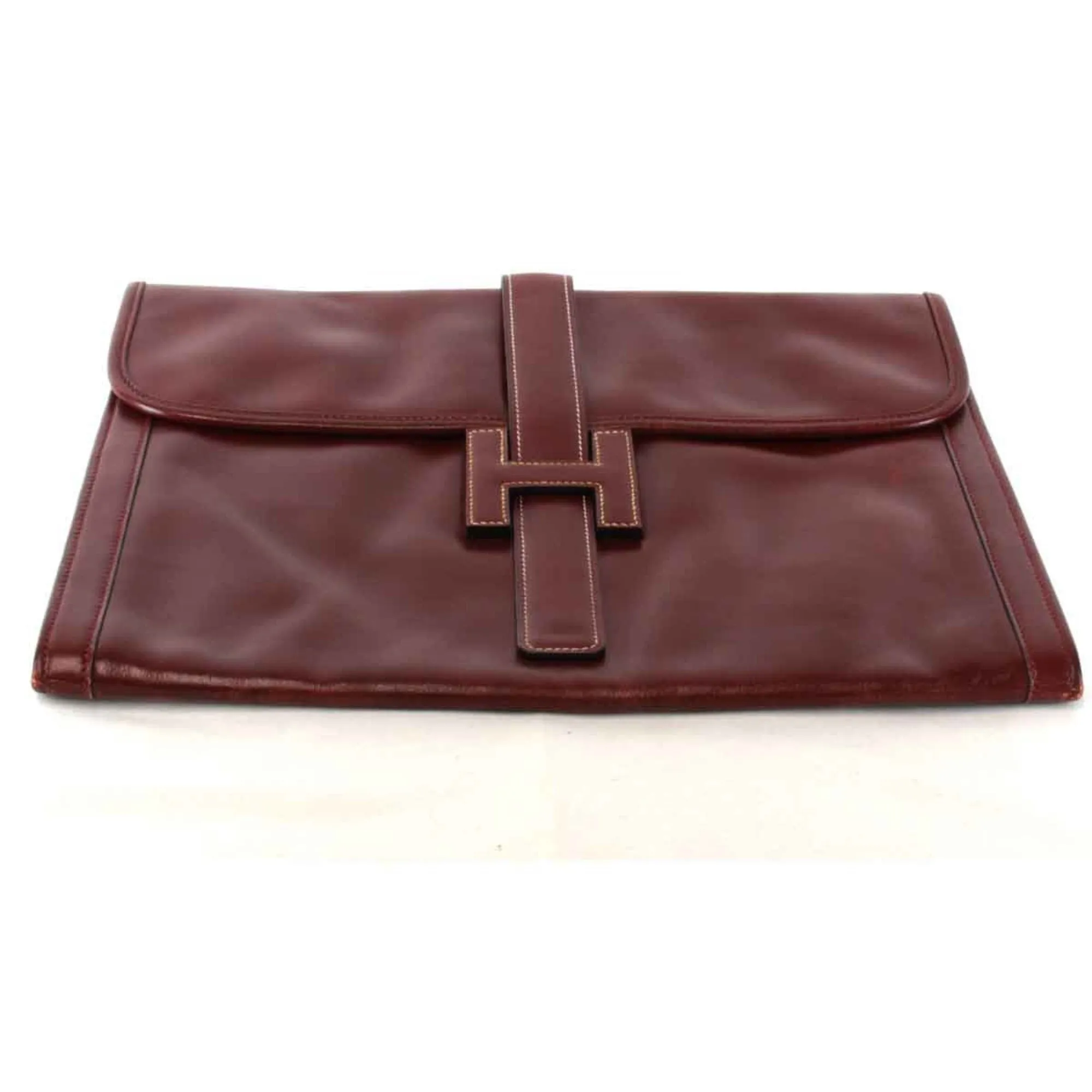 Hermes Jige Leather Clutch Bag (Pre-Owned)