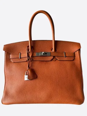 Hermes Orange Togo Birkin 35