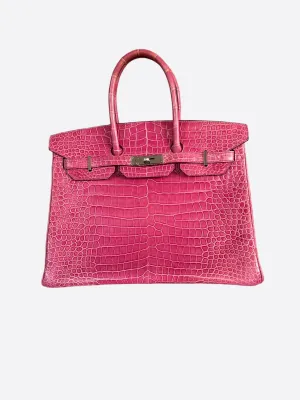 Hermes Pink Crocodile Birkin 35