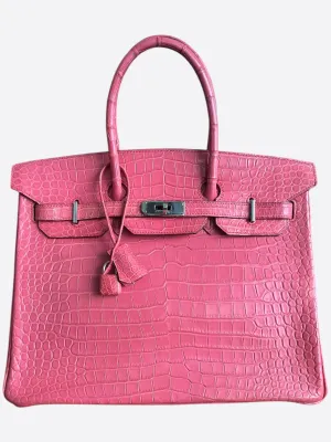 Hermes Pink Crocodile Birkin 35