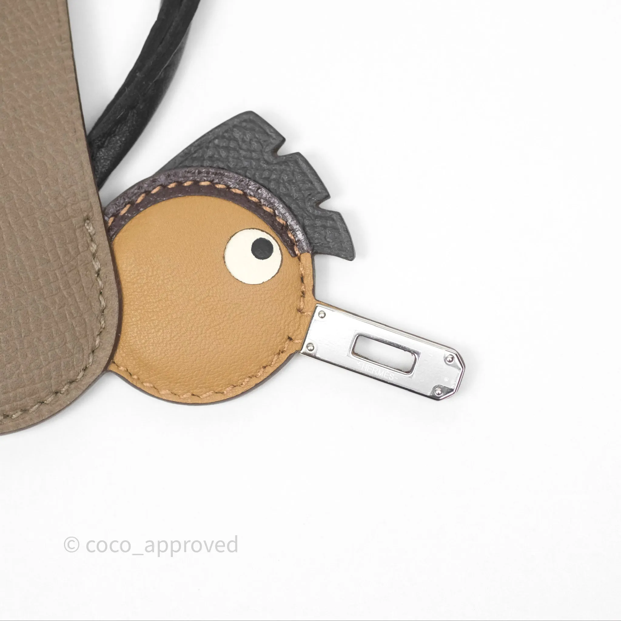 Herms Birdy Charm Epsom Palladium Hardware