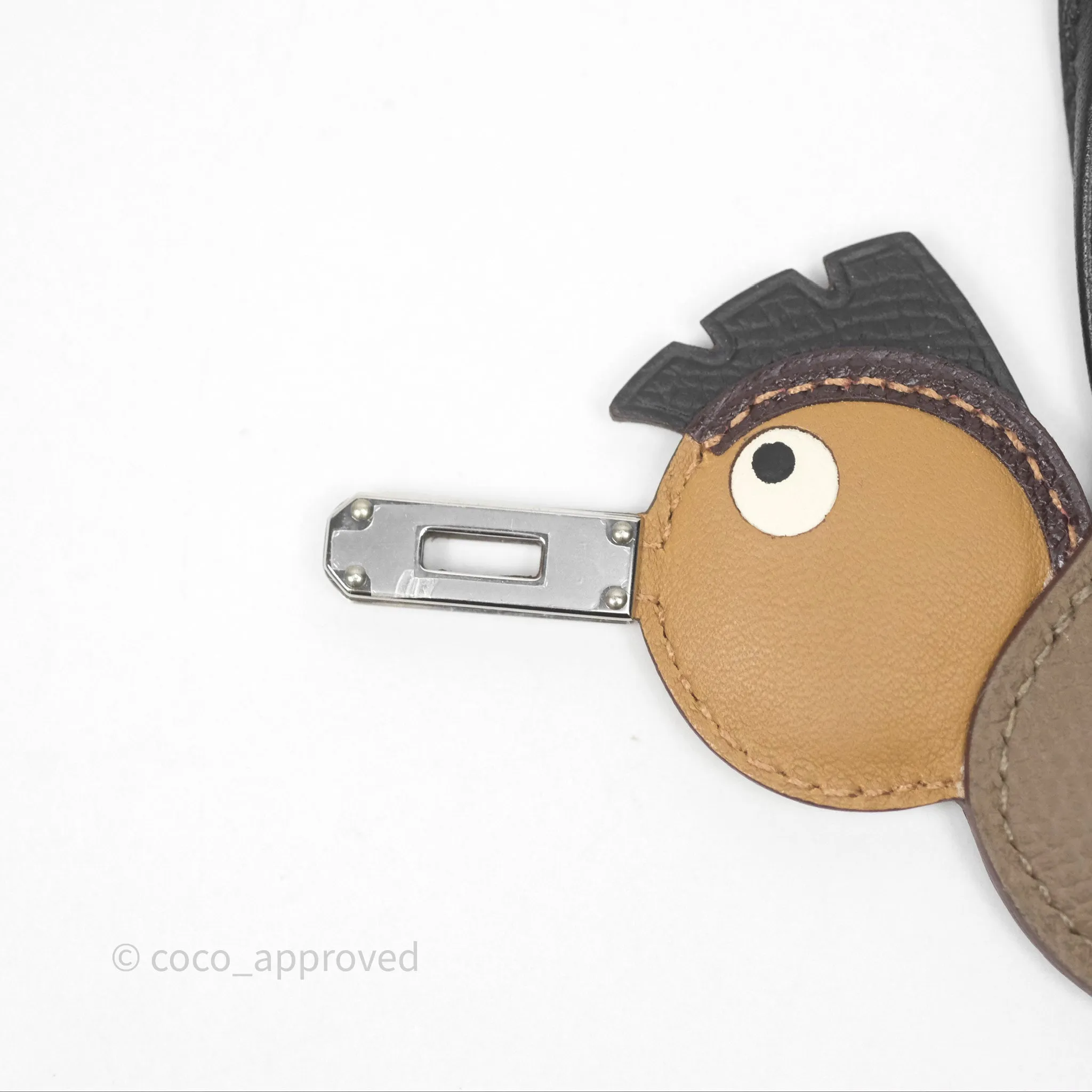 Herms Birdy Charm Epsom Palladium Hardware