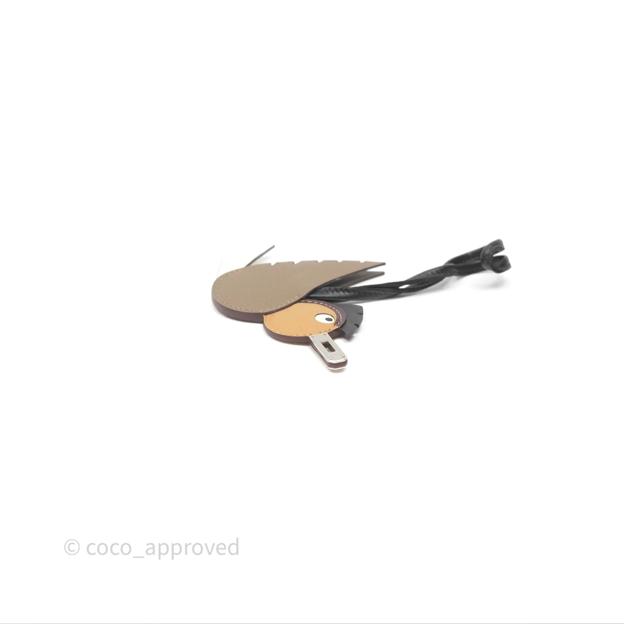 Herms Birdy Charm Epsom Palladium Hardware