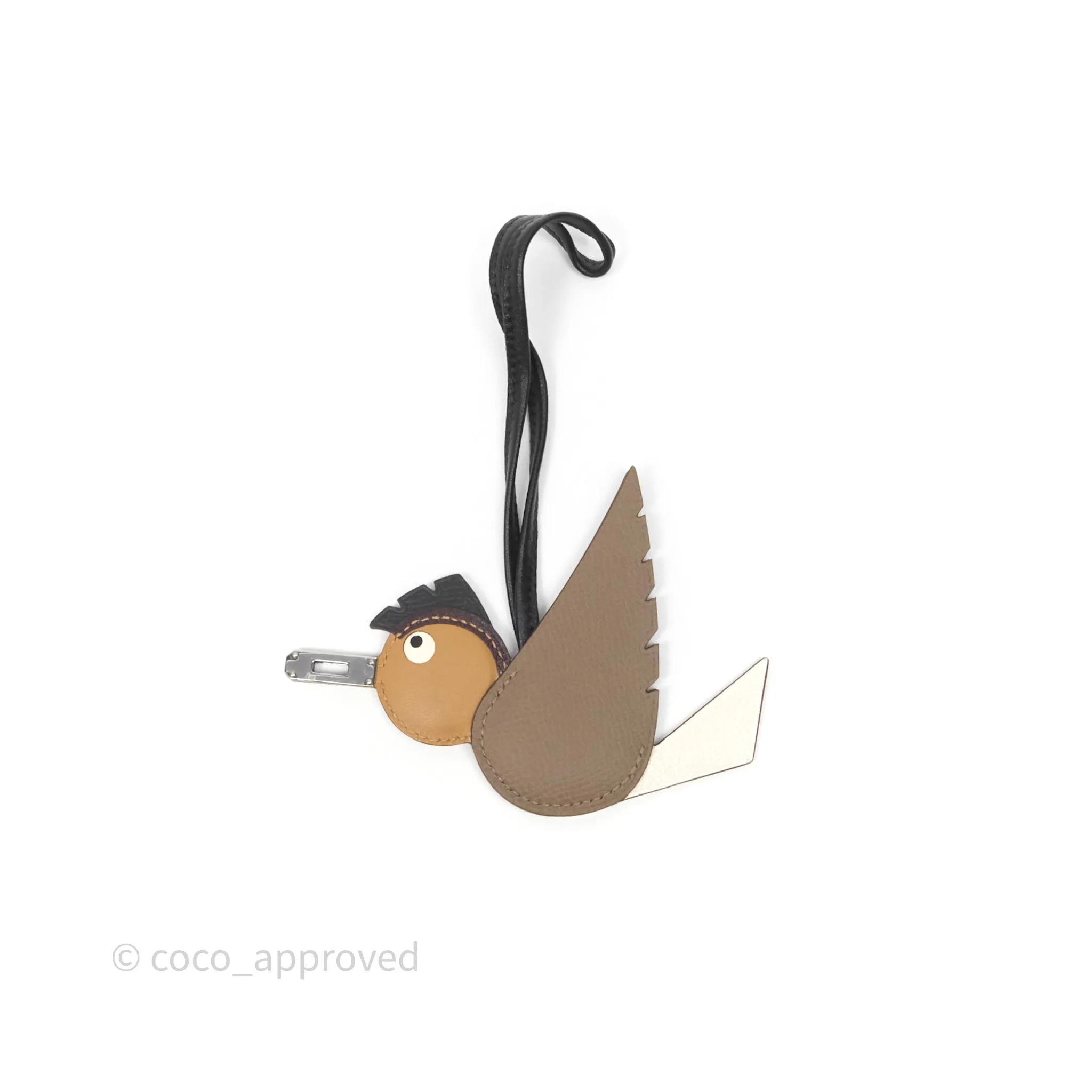 Herms Birdy Charm Epsom Palladium Hardware