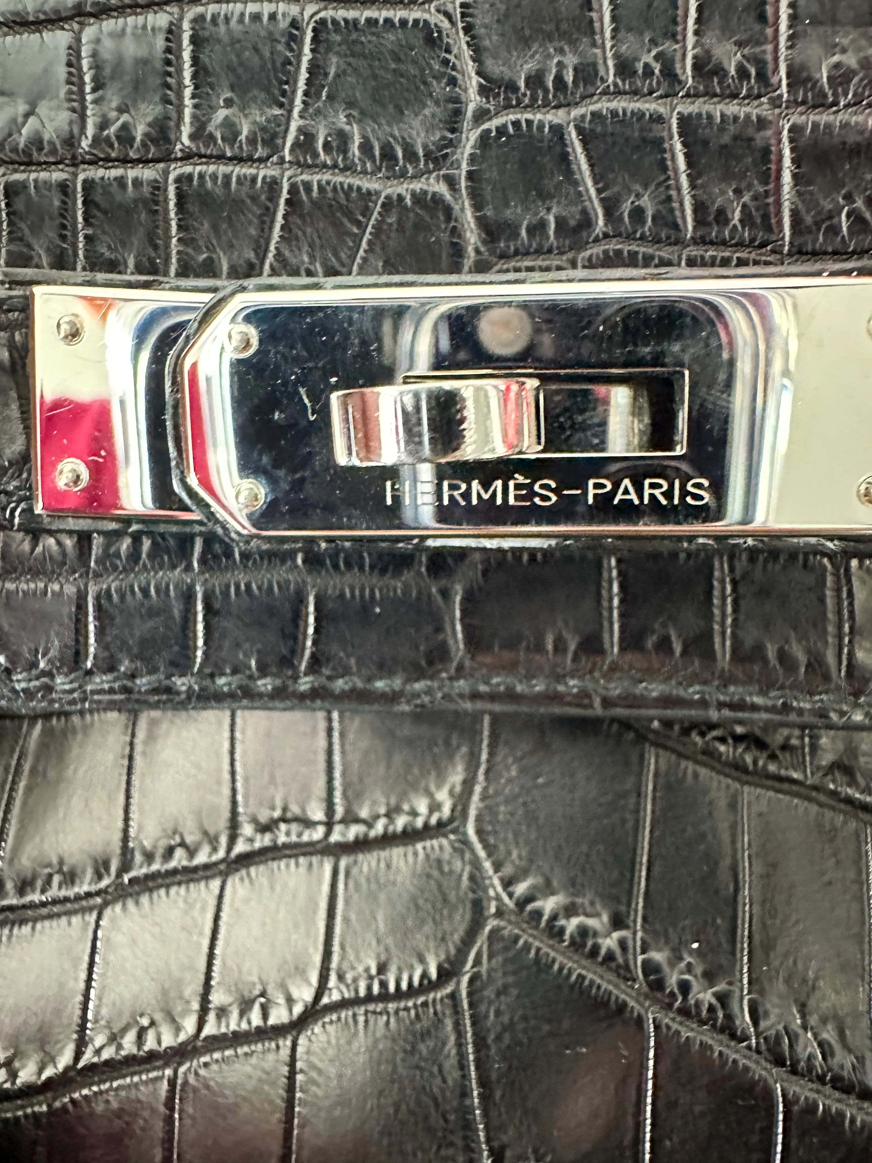 Herms Black Matte Niloticus Crocodile Birkin 30