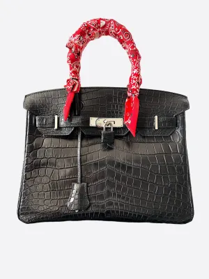 Herms Black Matte Niloticus Crocodile Birkin 30