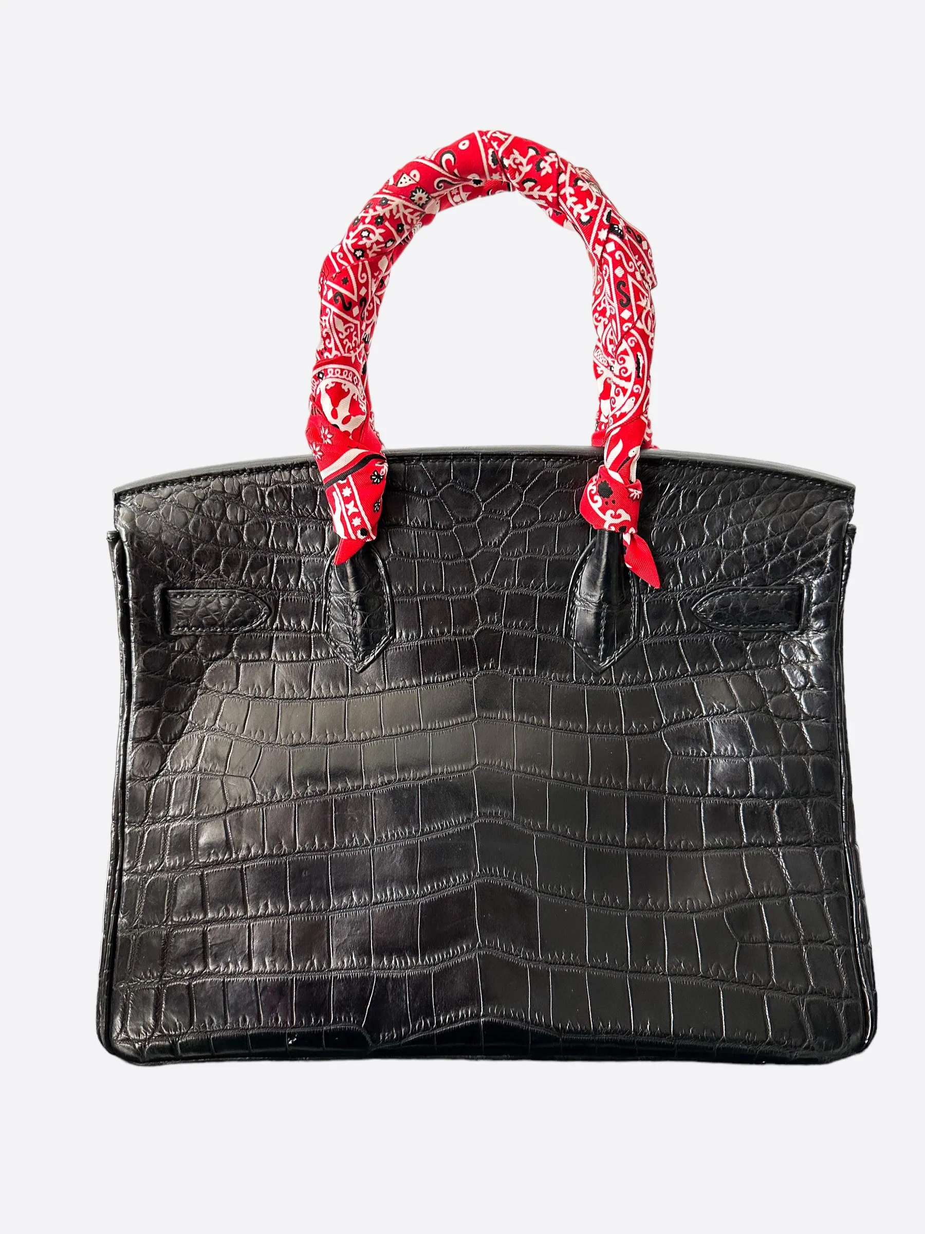 Herms Black Matte Niloticus Crocodile Birkin 30