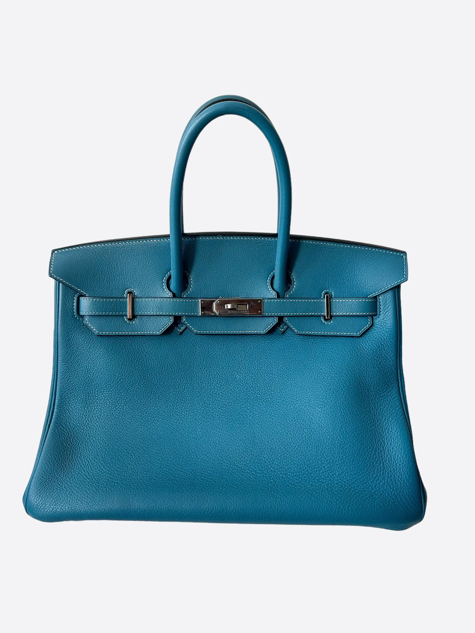 Herms Blue Clemence Birkin 35