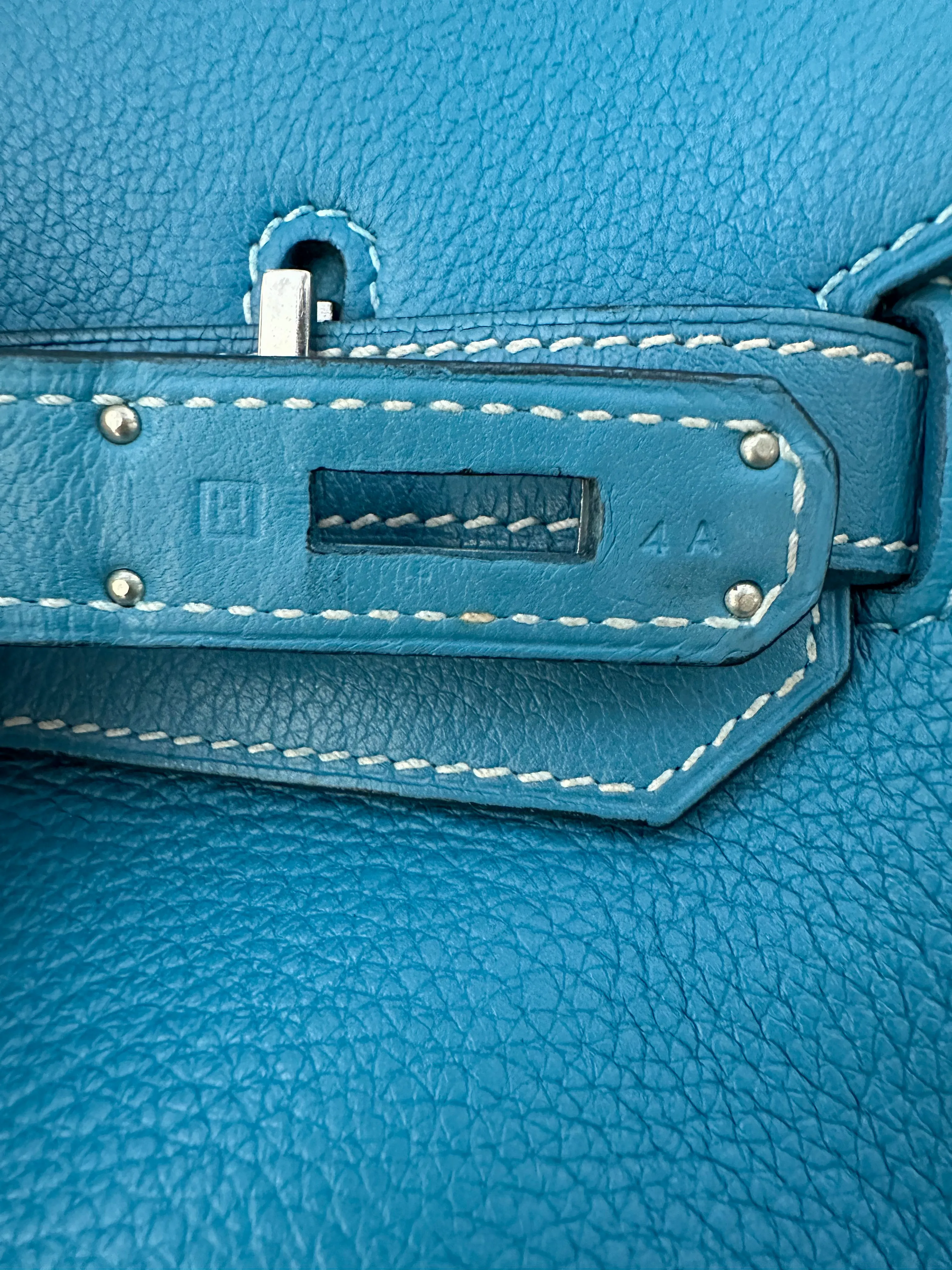 Herms Blue Clemence Birkin 35