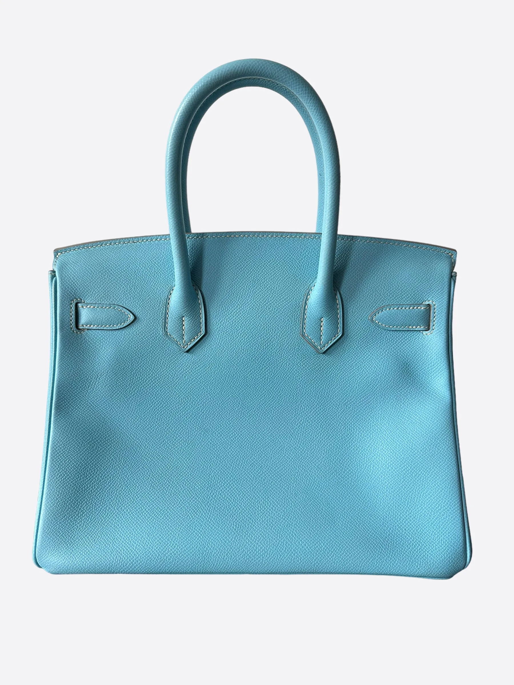Herms Blue Epsom Leather Birkin 30