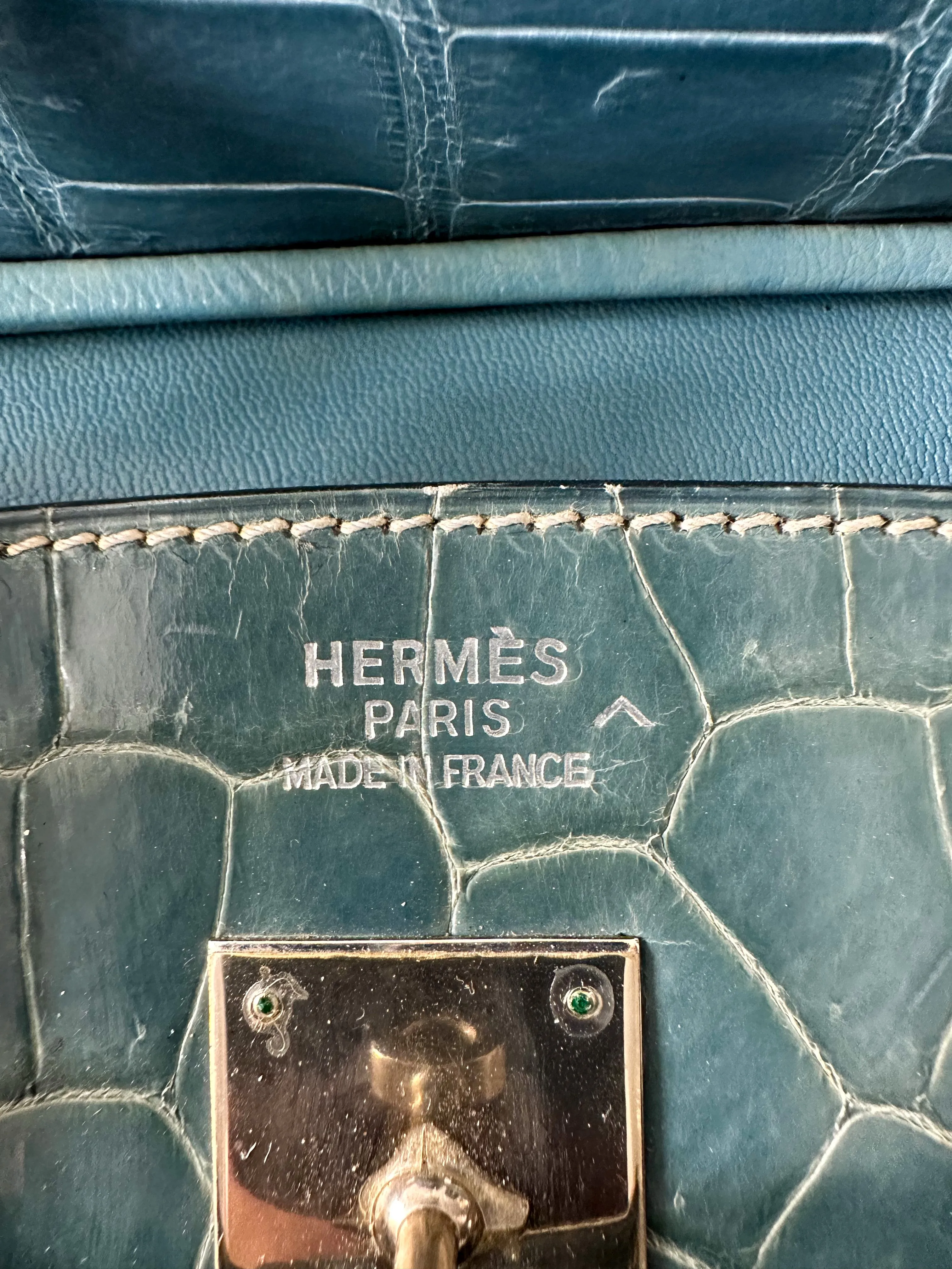 Herms Blue Jean Porosus Crocodile Birkin 30