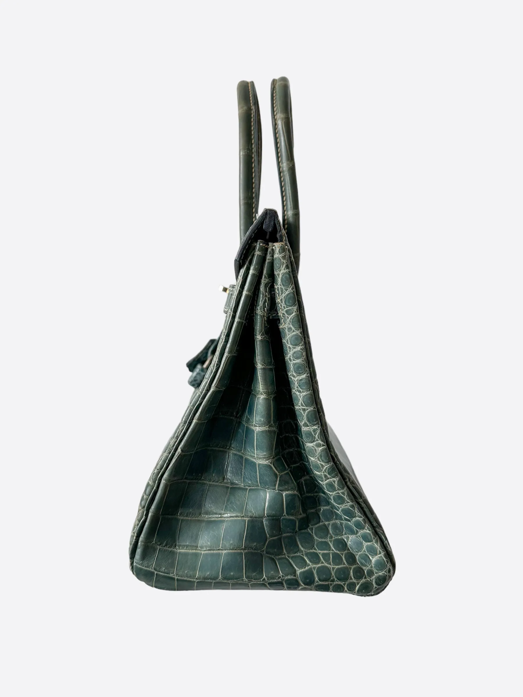 Herms Blue Jean Porosus Crocodile Birkin 30