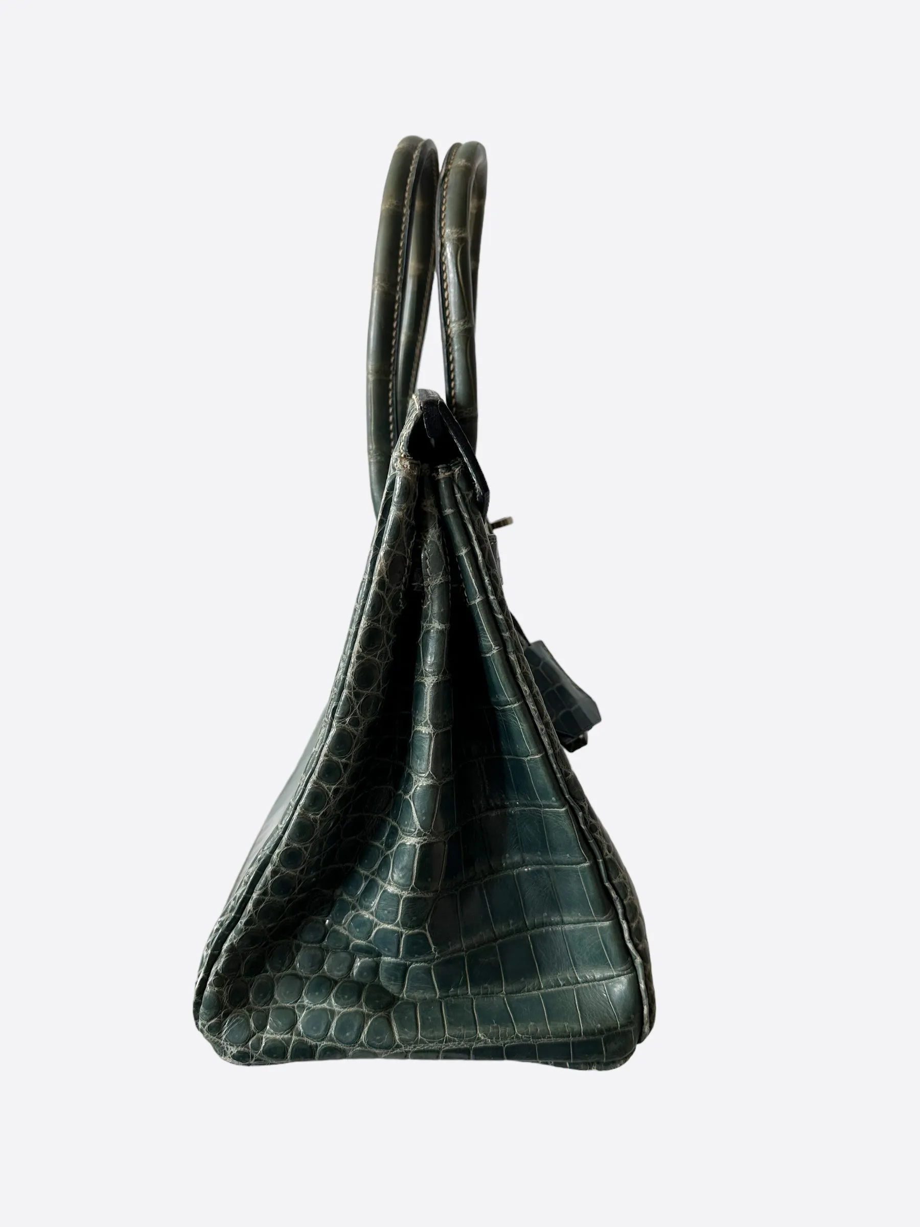 Herms Blue Jean Porosus Crocodile Birkin 30