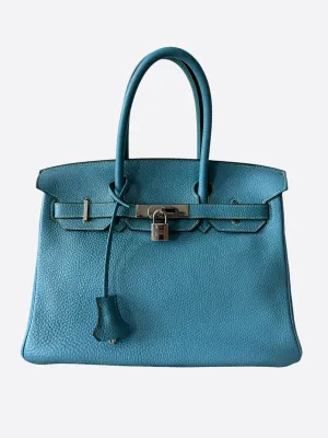 Herms Blue Jean Togo Birkin 30