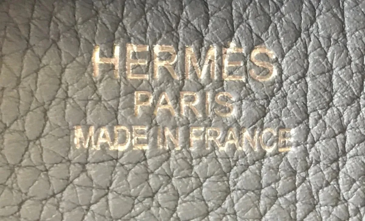 Herms Blue Lin Togo Leather Birkin 35