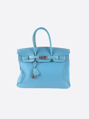 Herms Blue Togo Leather Birkin 35