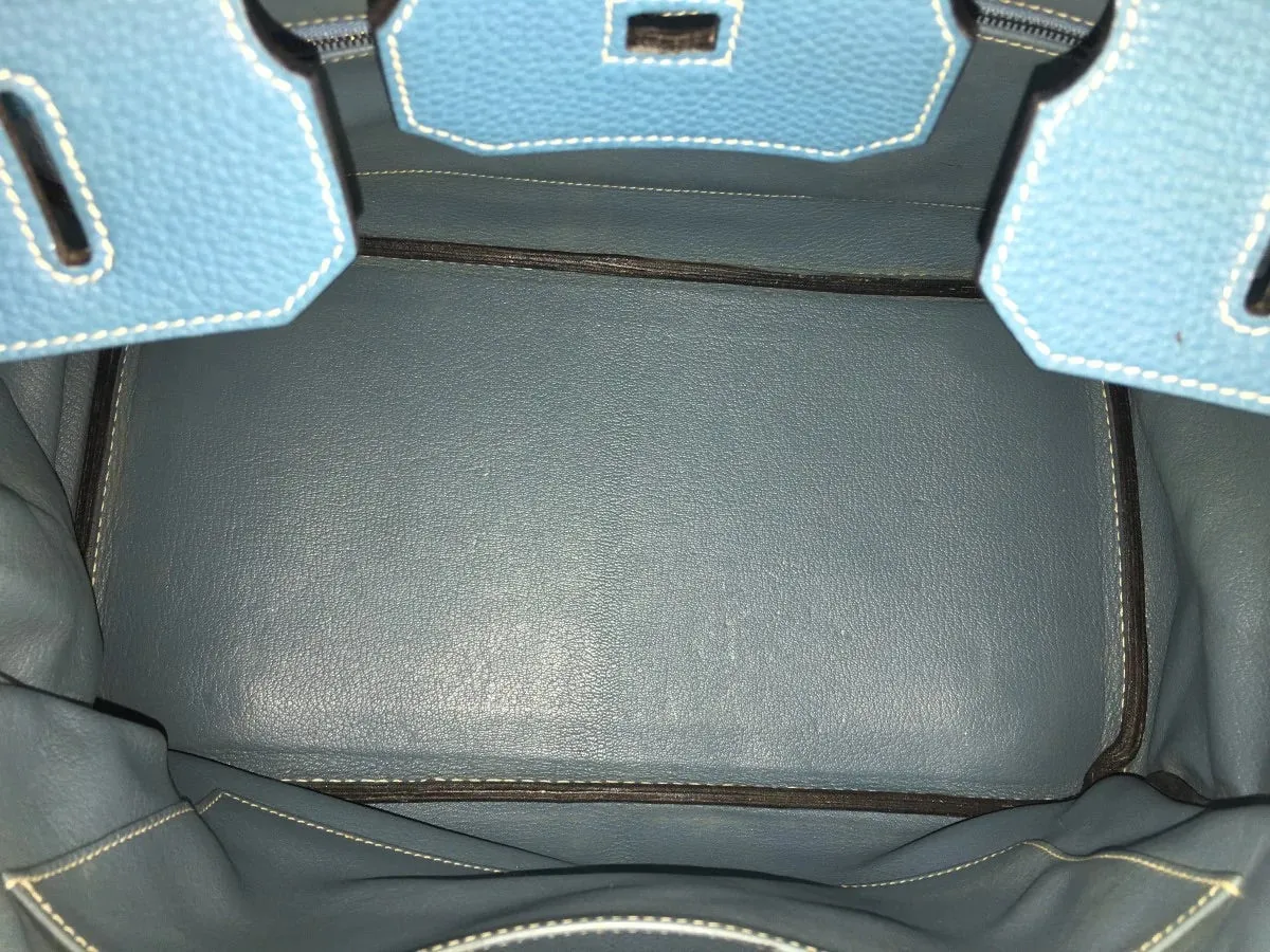 Herms Blue Togo Leather Birkin 35