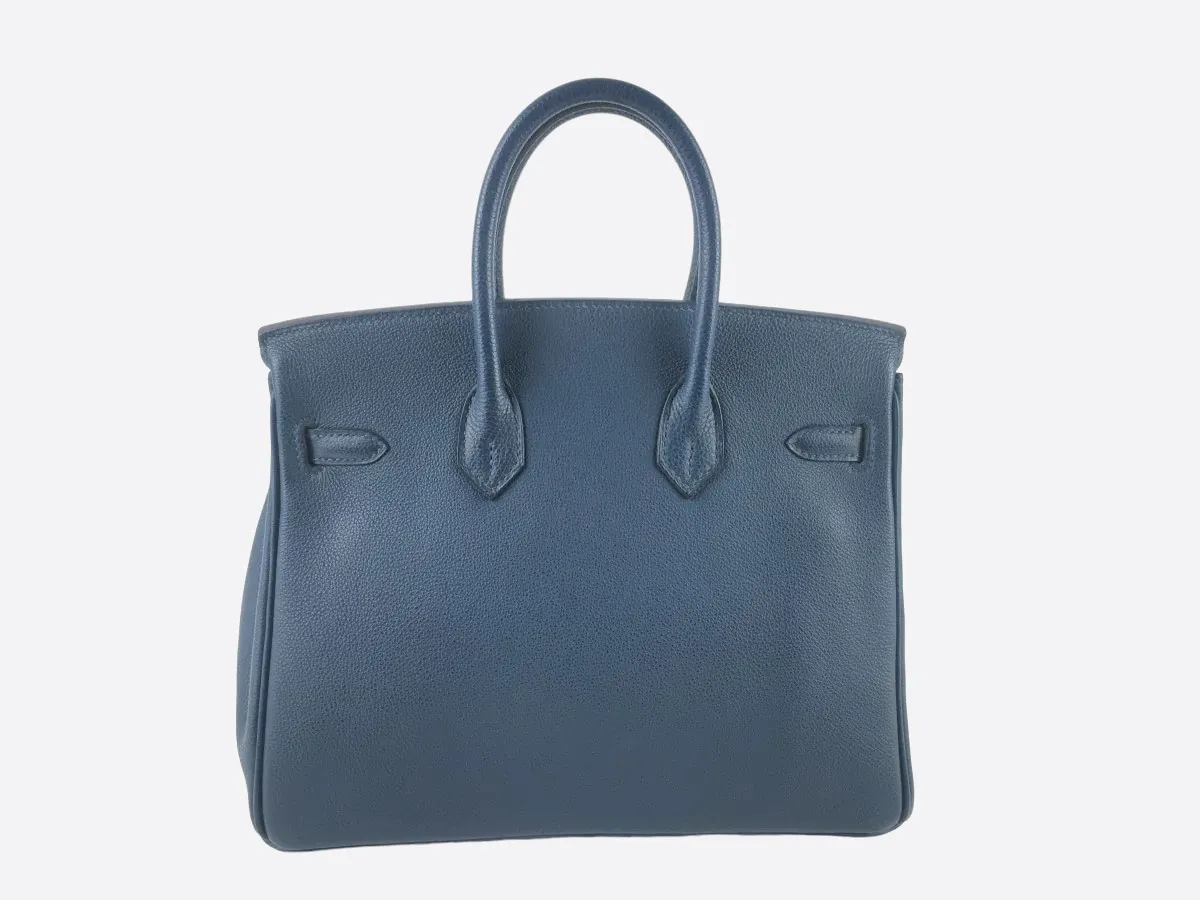 Herms Blue Vache Leather Birkin 25