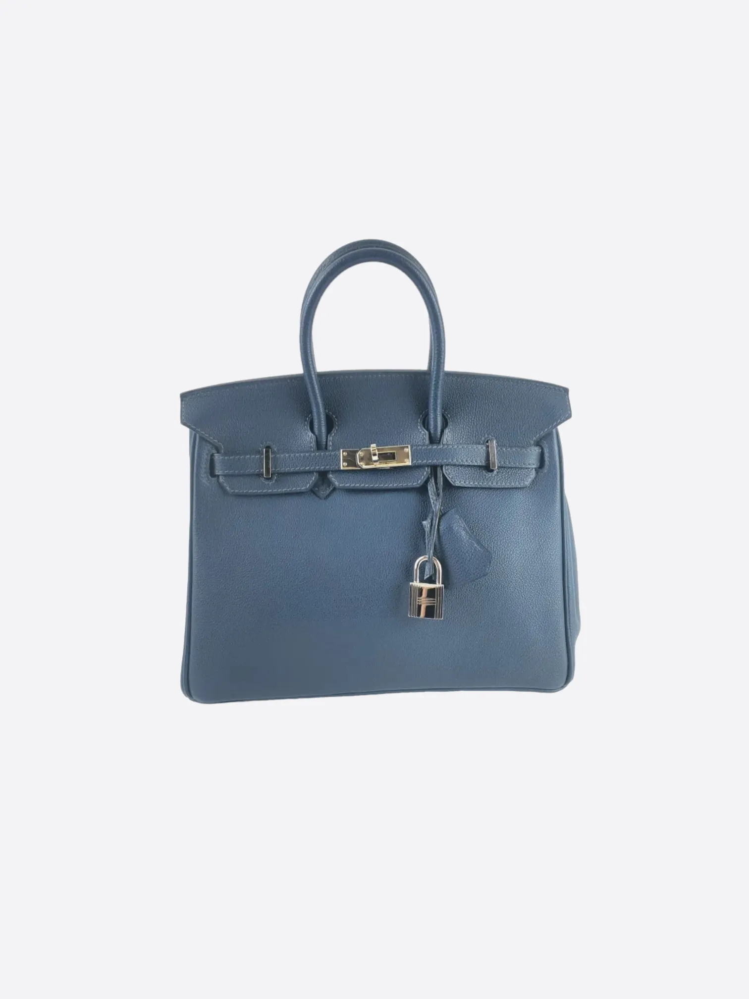 Herms Blue Vache Leather Birkin 25