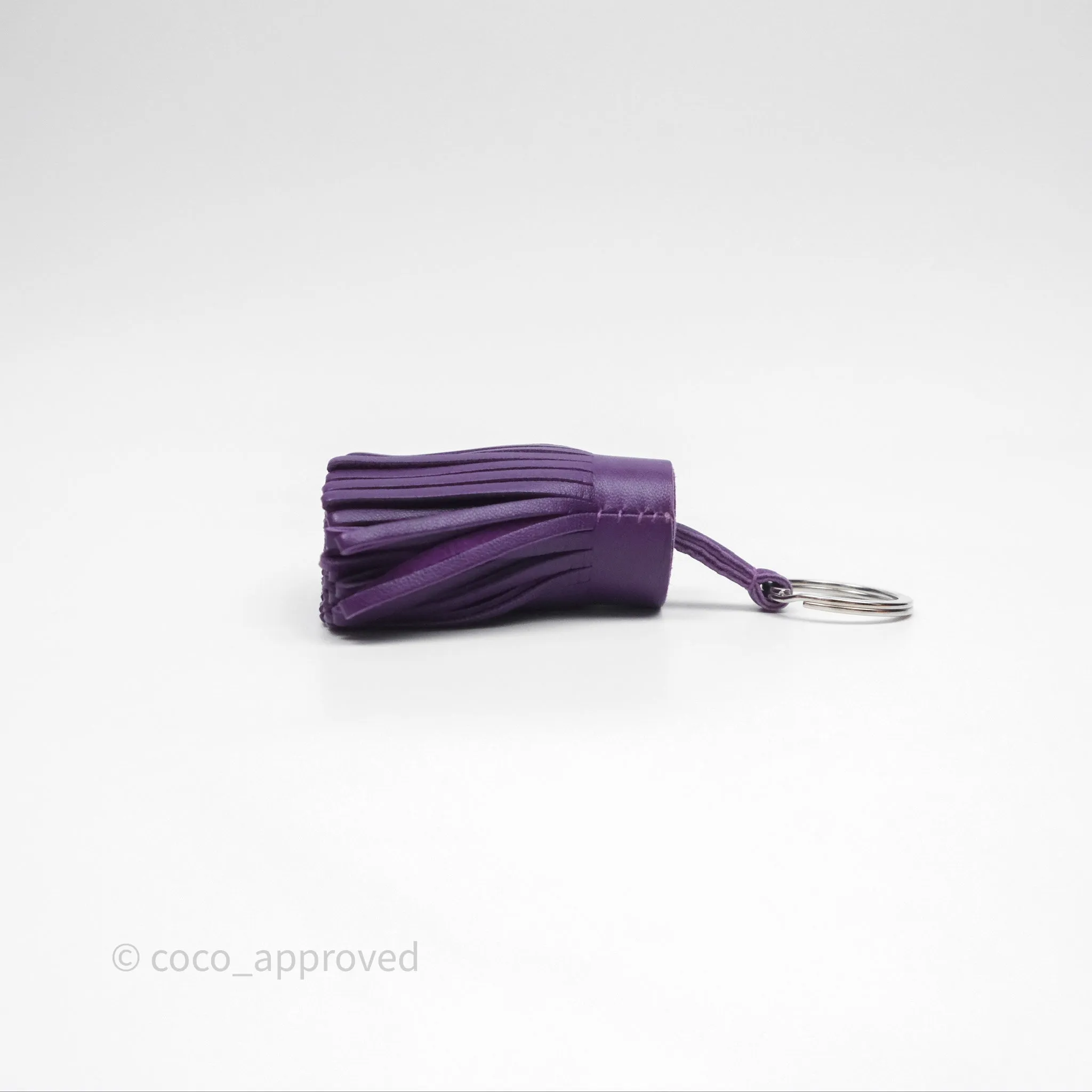 Herms Carmen Key Ring Violet Lambskin
