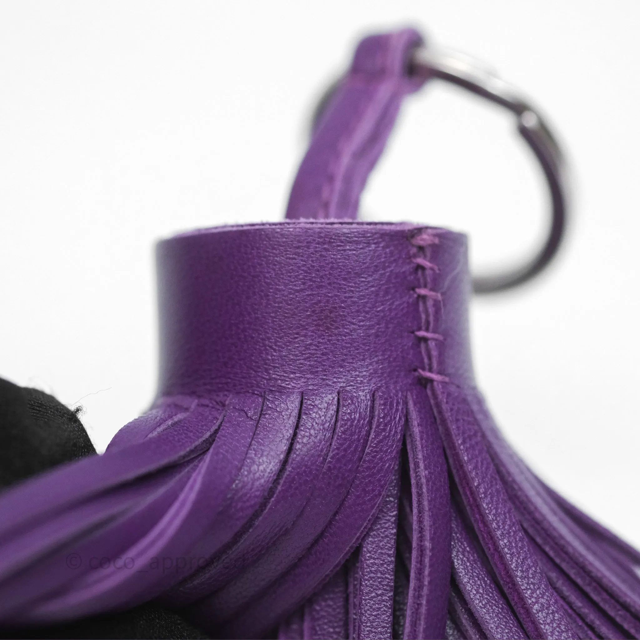 Herms Carmen Key Ring Violet Lambskin