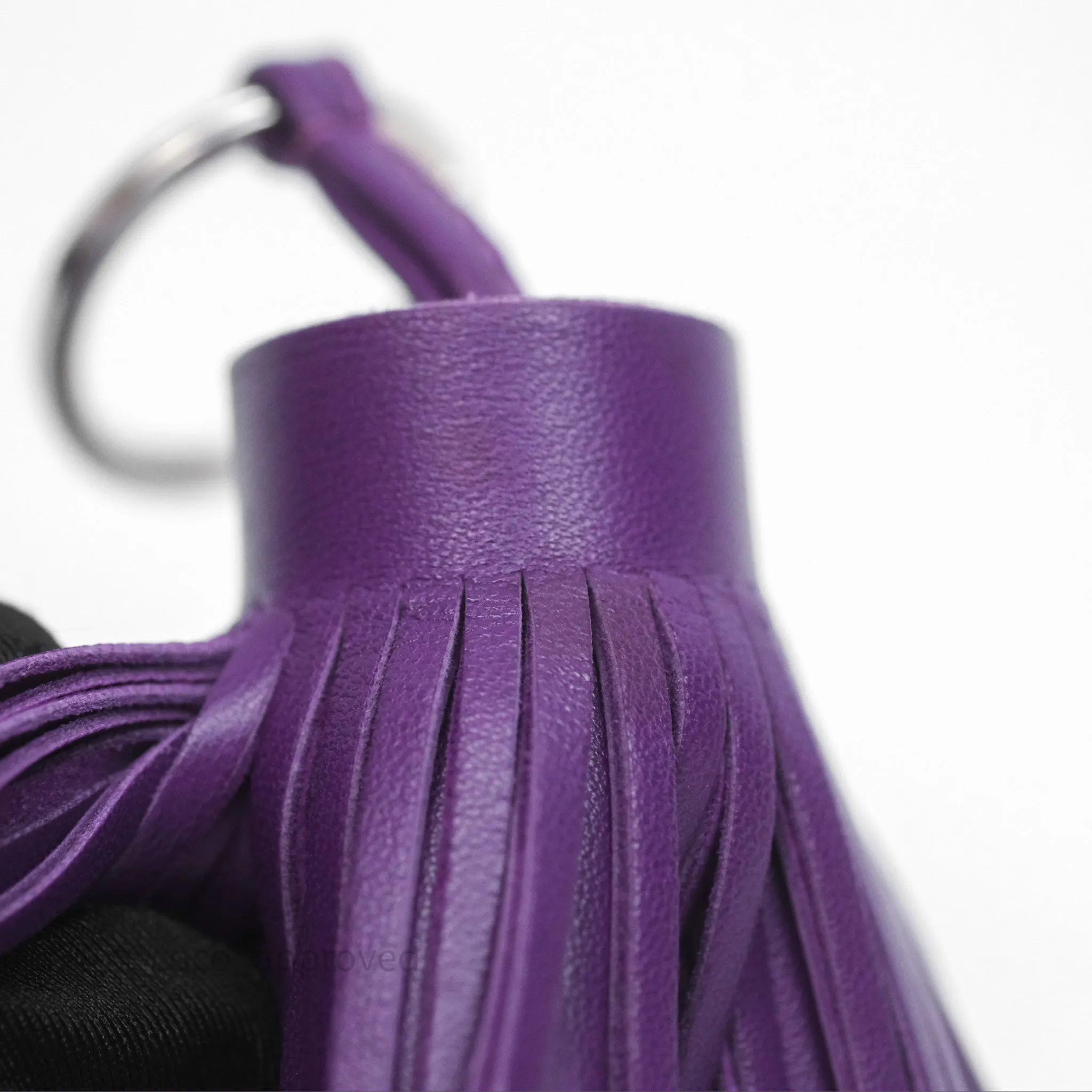 Herms Carmen Key Ring Violet Lambskin