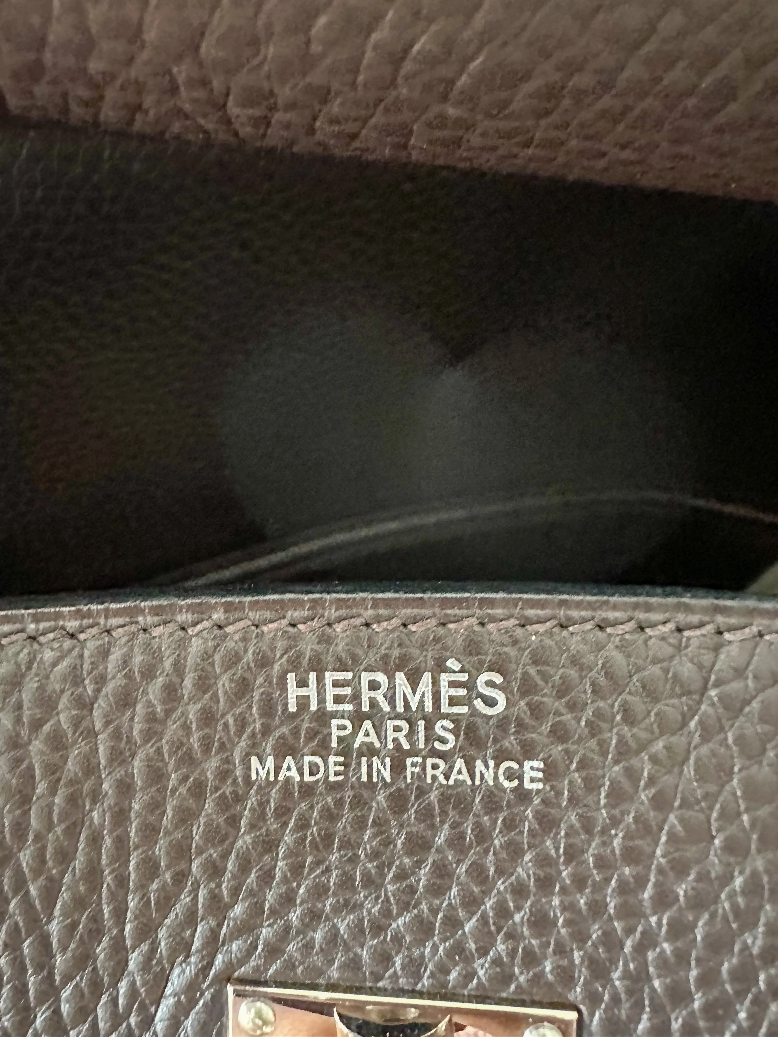 Herms Dark Brown Clemence Birkin 50