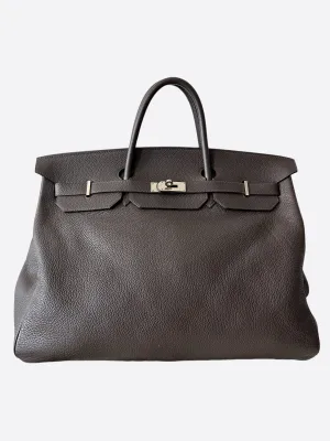 Herms Dark Brown Clemence Birkin 50