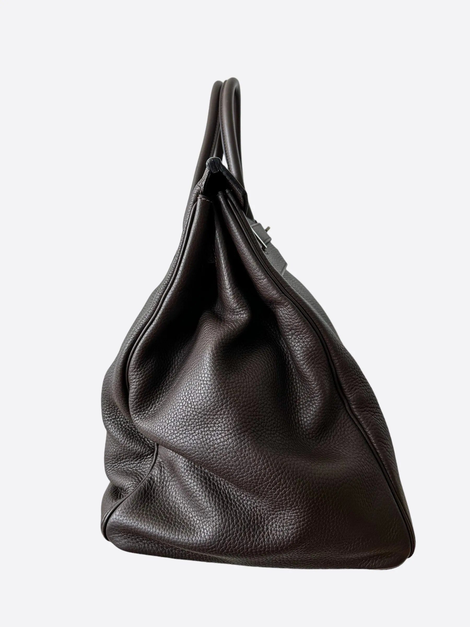 Herms Dark Brown Clemence Birkin 50