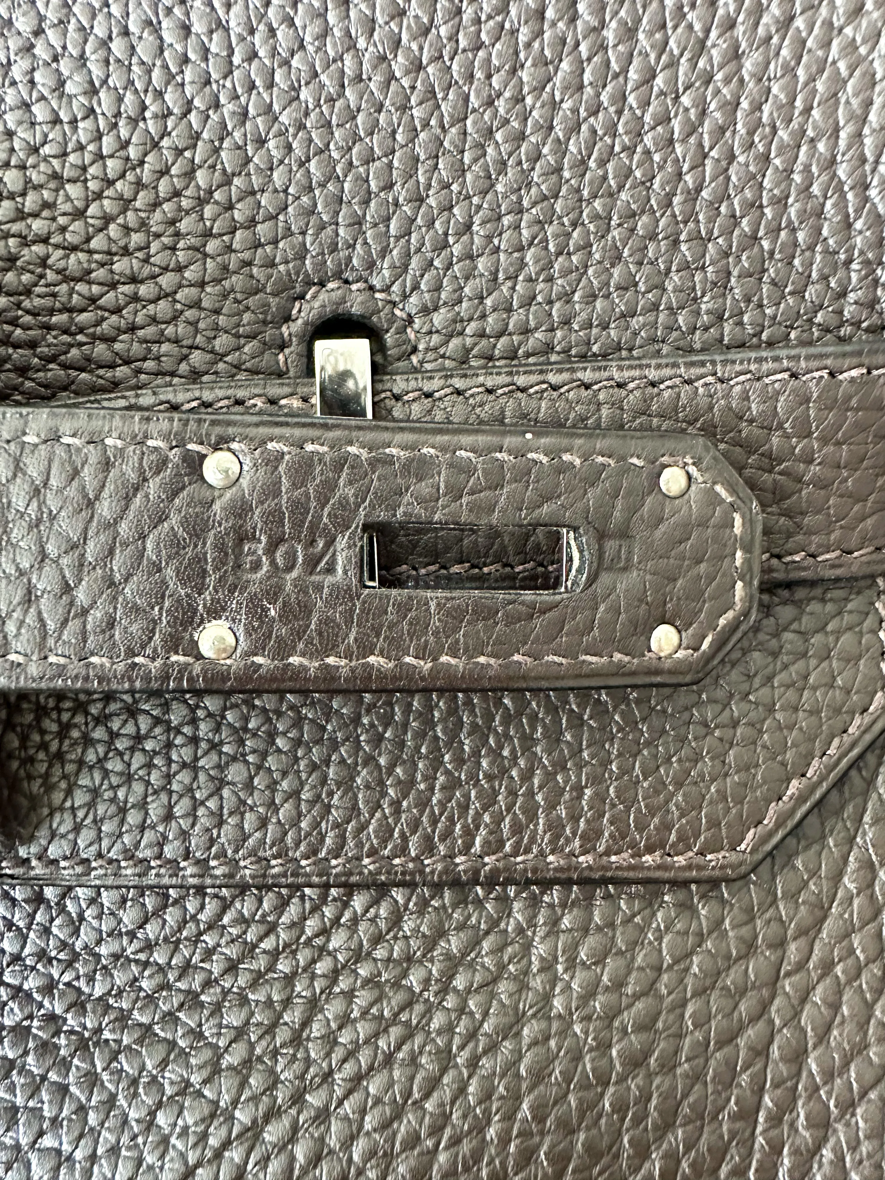 Herms Dark Brown Clemence Birkin 50