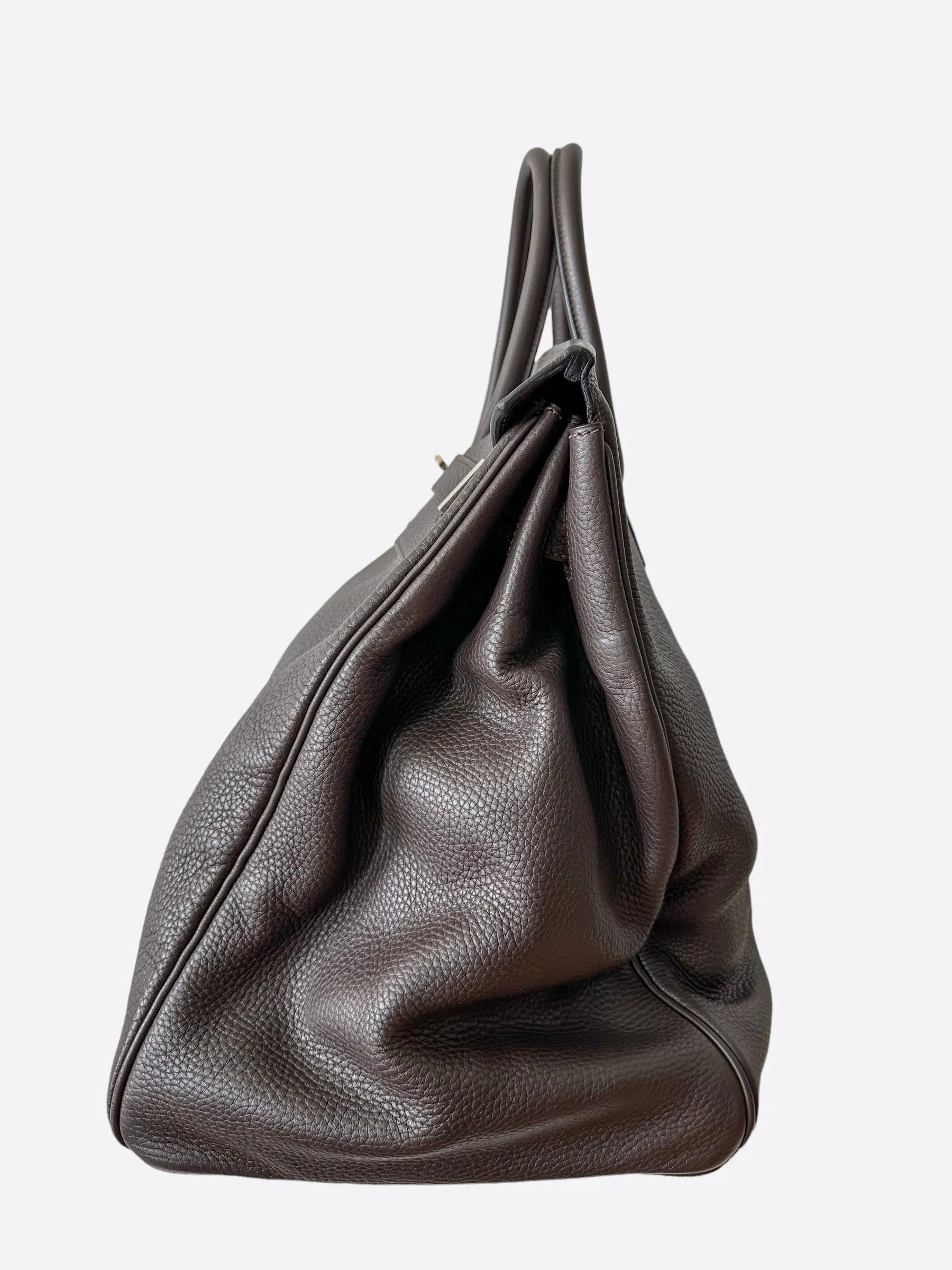 Herms Dark Brown Clemence Birkin 50