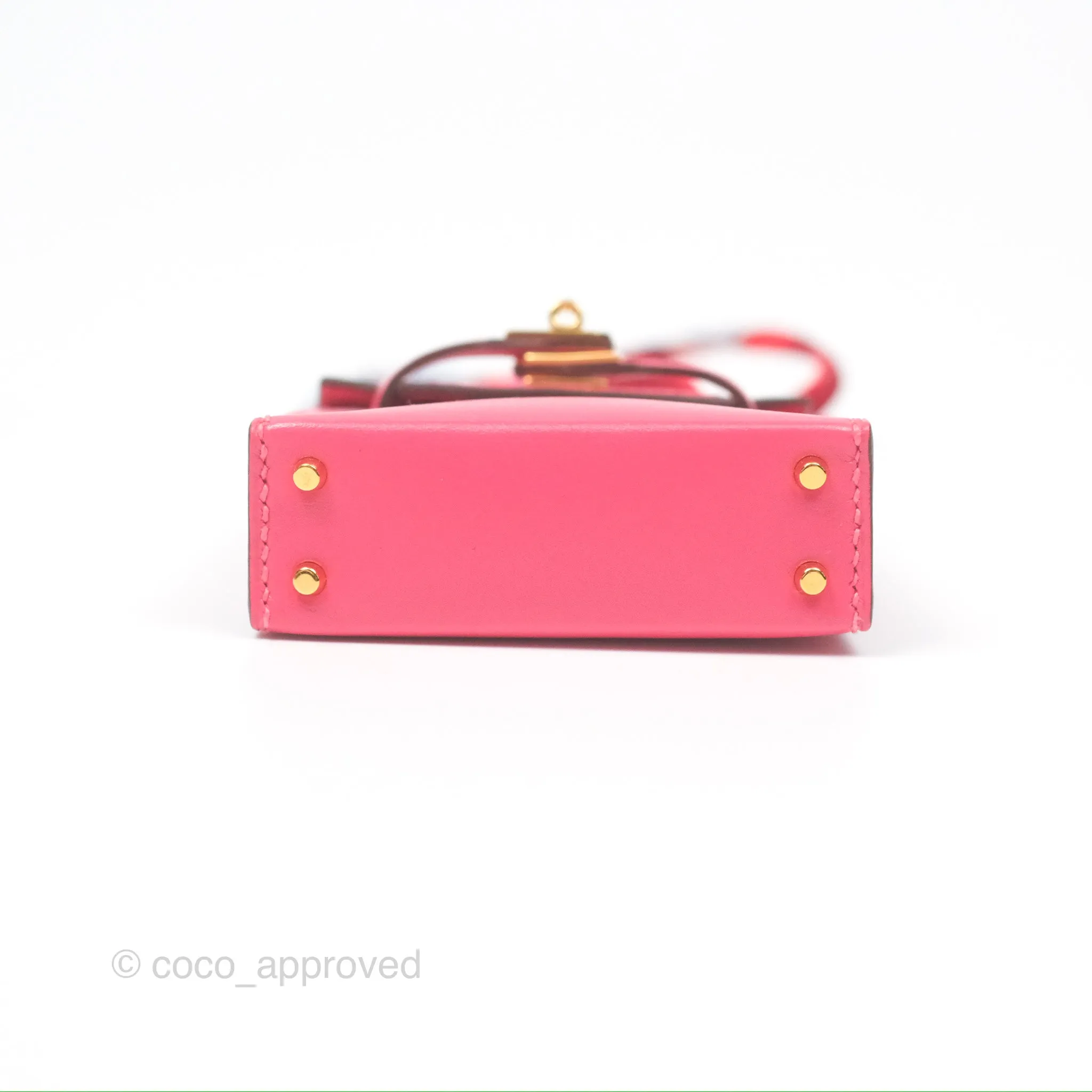 Herms Kelly Twilly Around Bag Charm Pink Tadelakt Gold Hardware