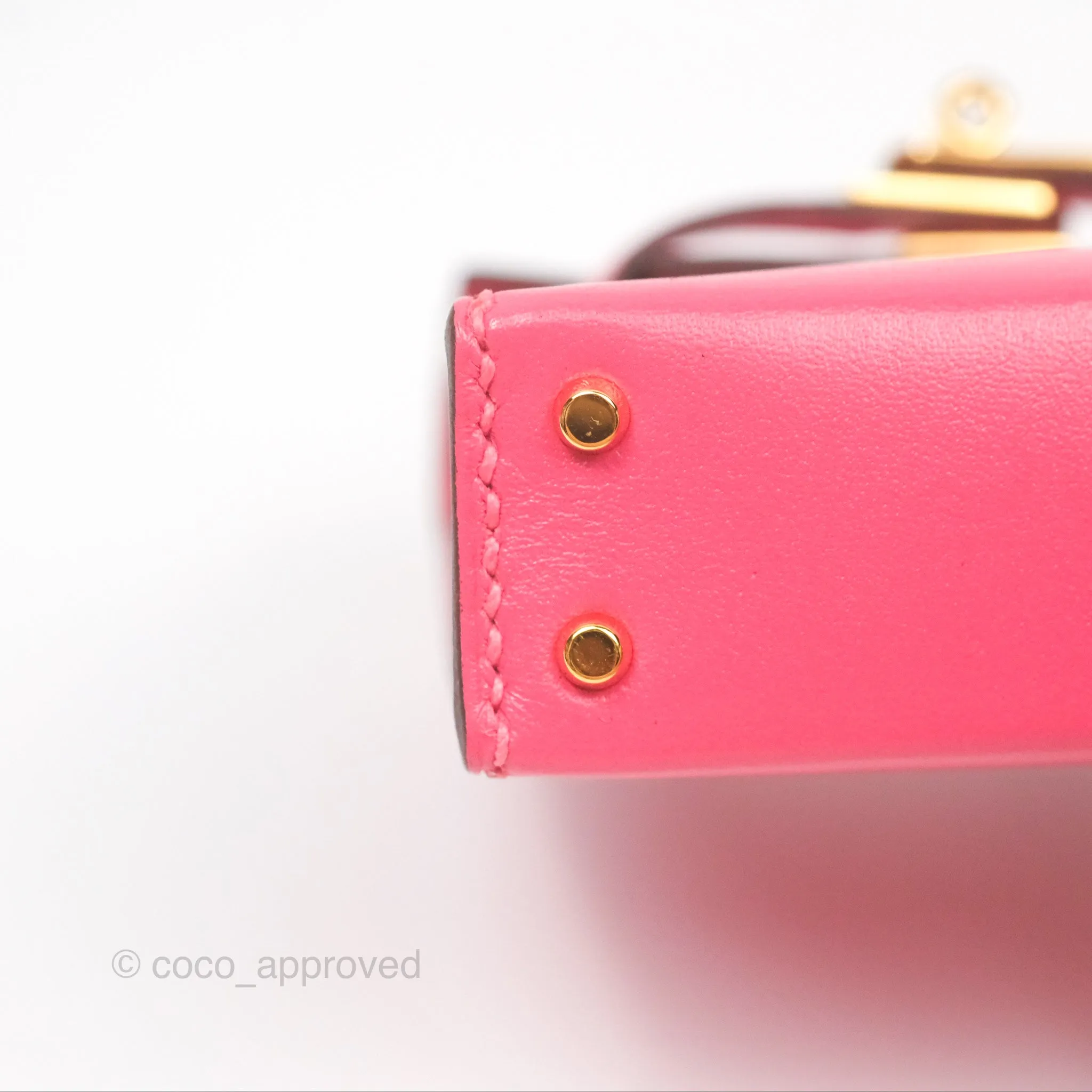 Herms Kelly Twilly Around Bag Charm Pink Tadelakt Gold Hardware
