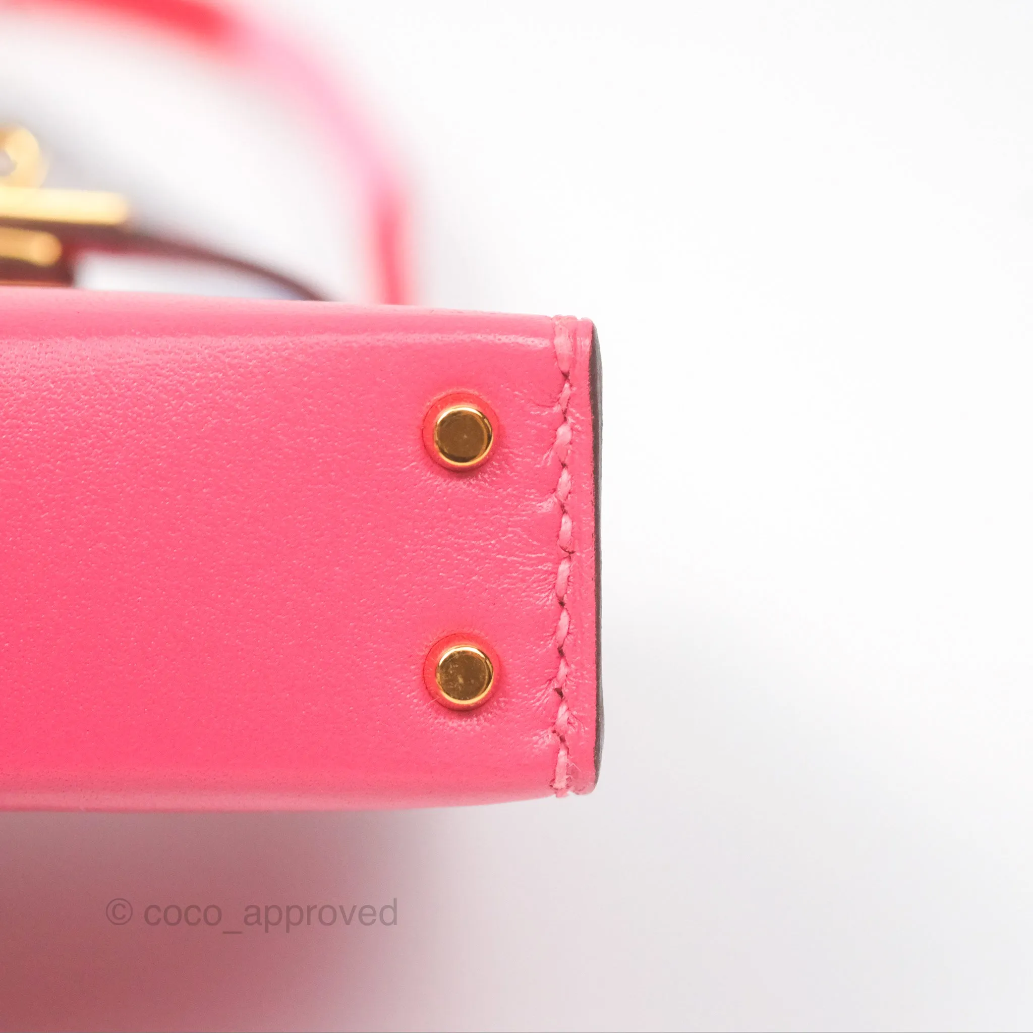 Herms Kelly Twilly Around Bag Charm Pink Tadelakt Gold Hardware
