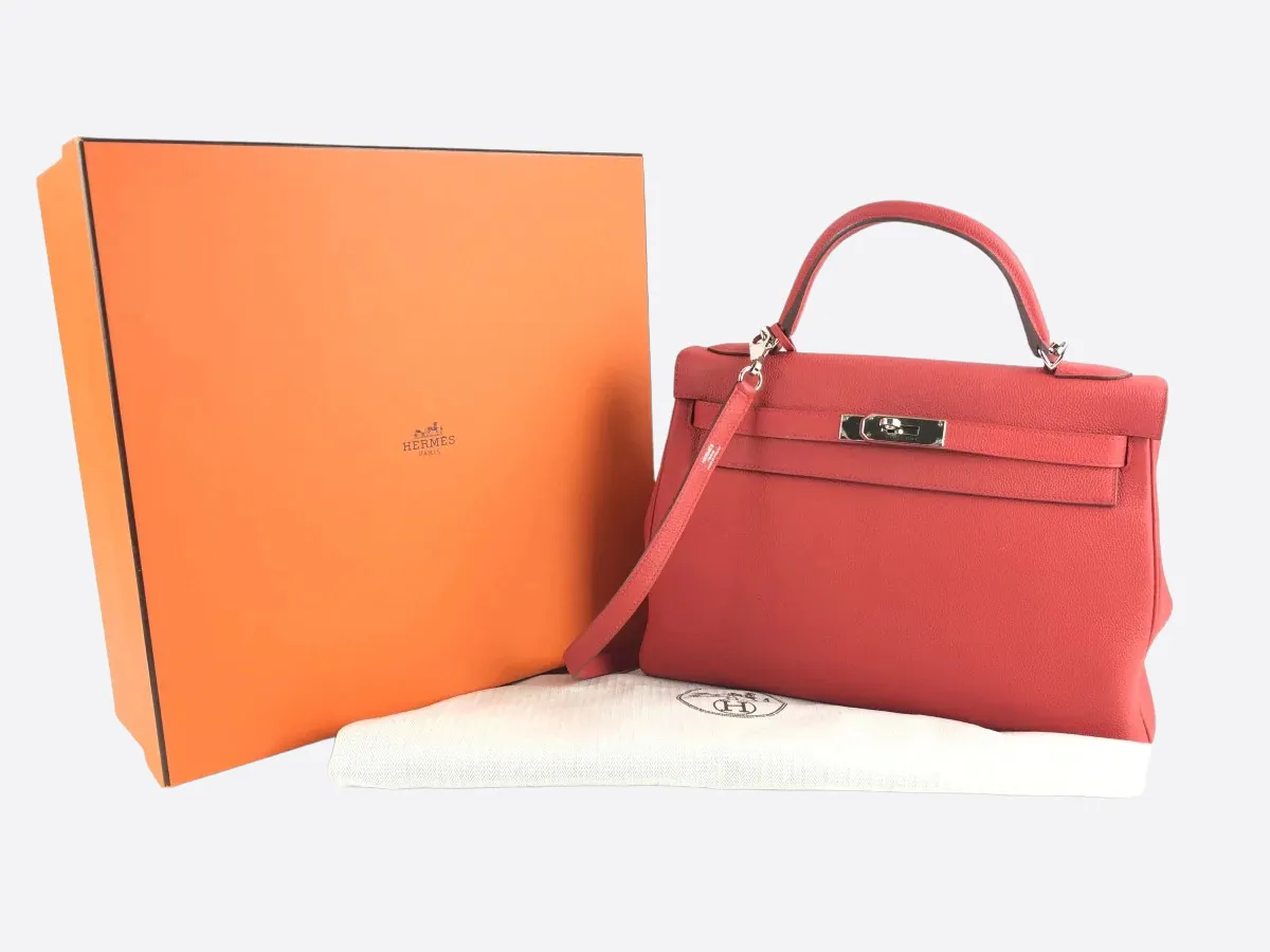 Herms Light Red Epsom Leather Kelly 32