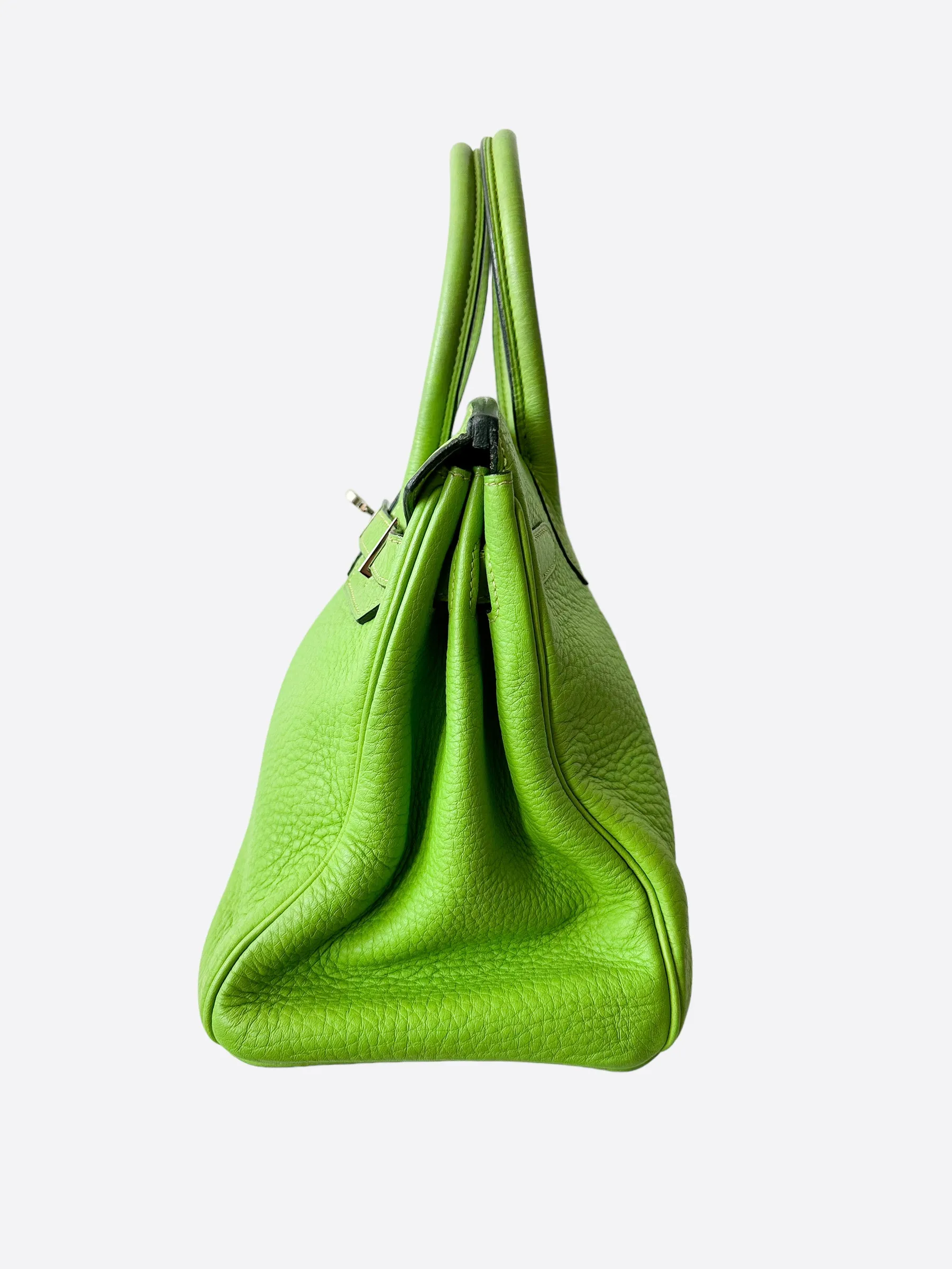 Herms Lime Green Togo Leather Birkin 30