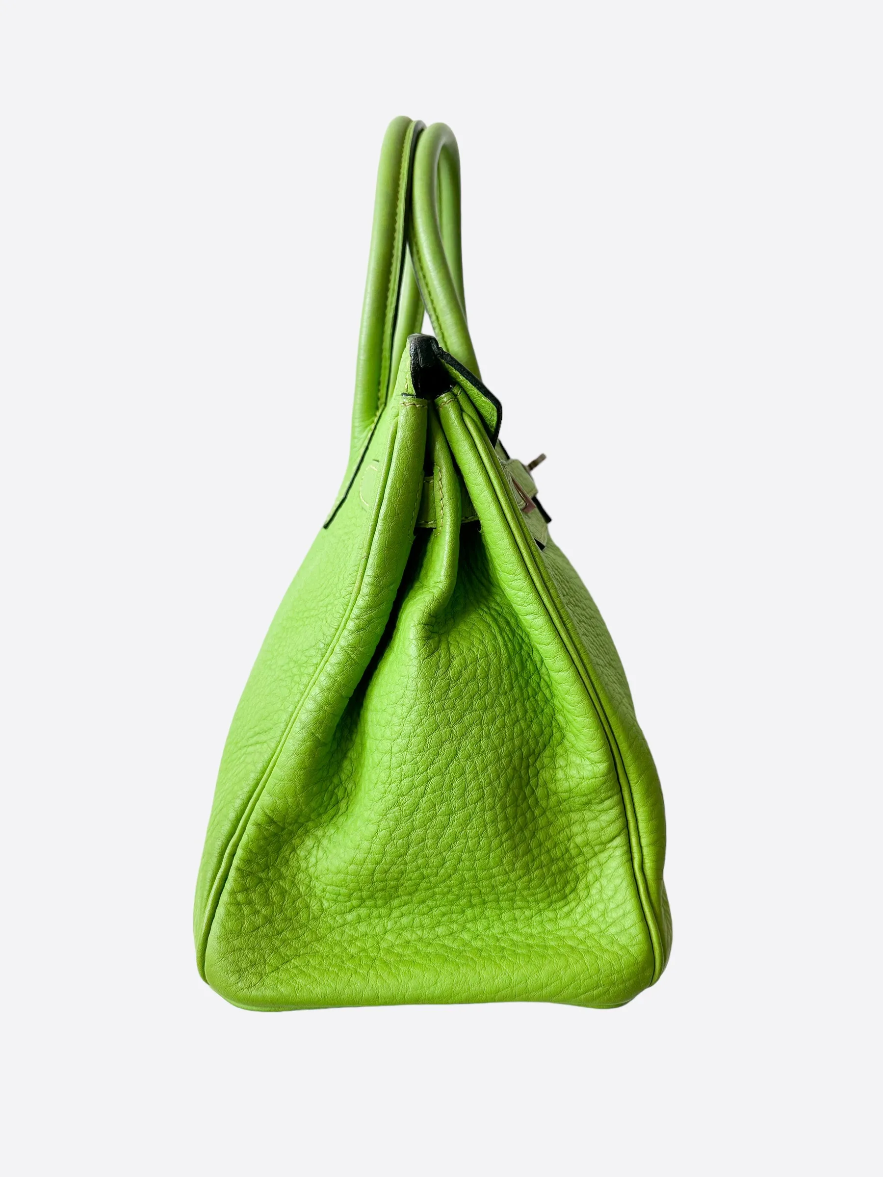 Herms Lime Green Togo Leather Birkin 30