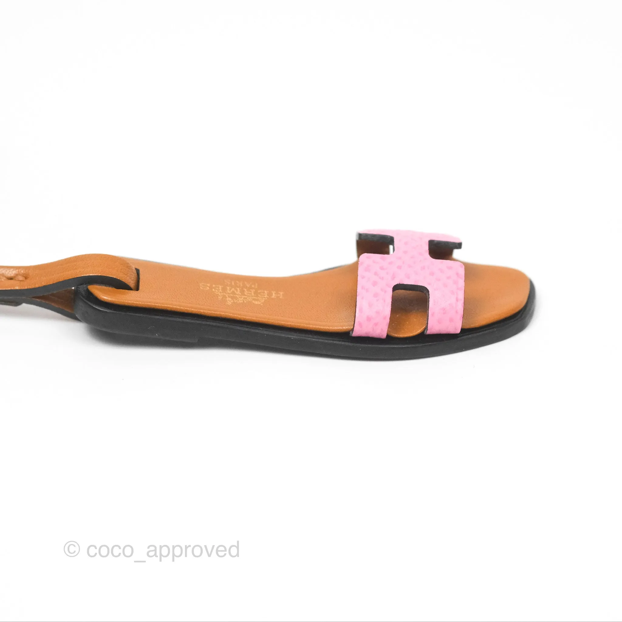 Herms Oran Nano Charm Epsom Pink / Naturel Sable / Noir