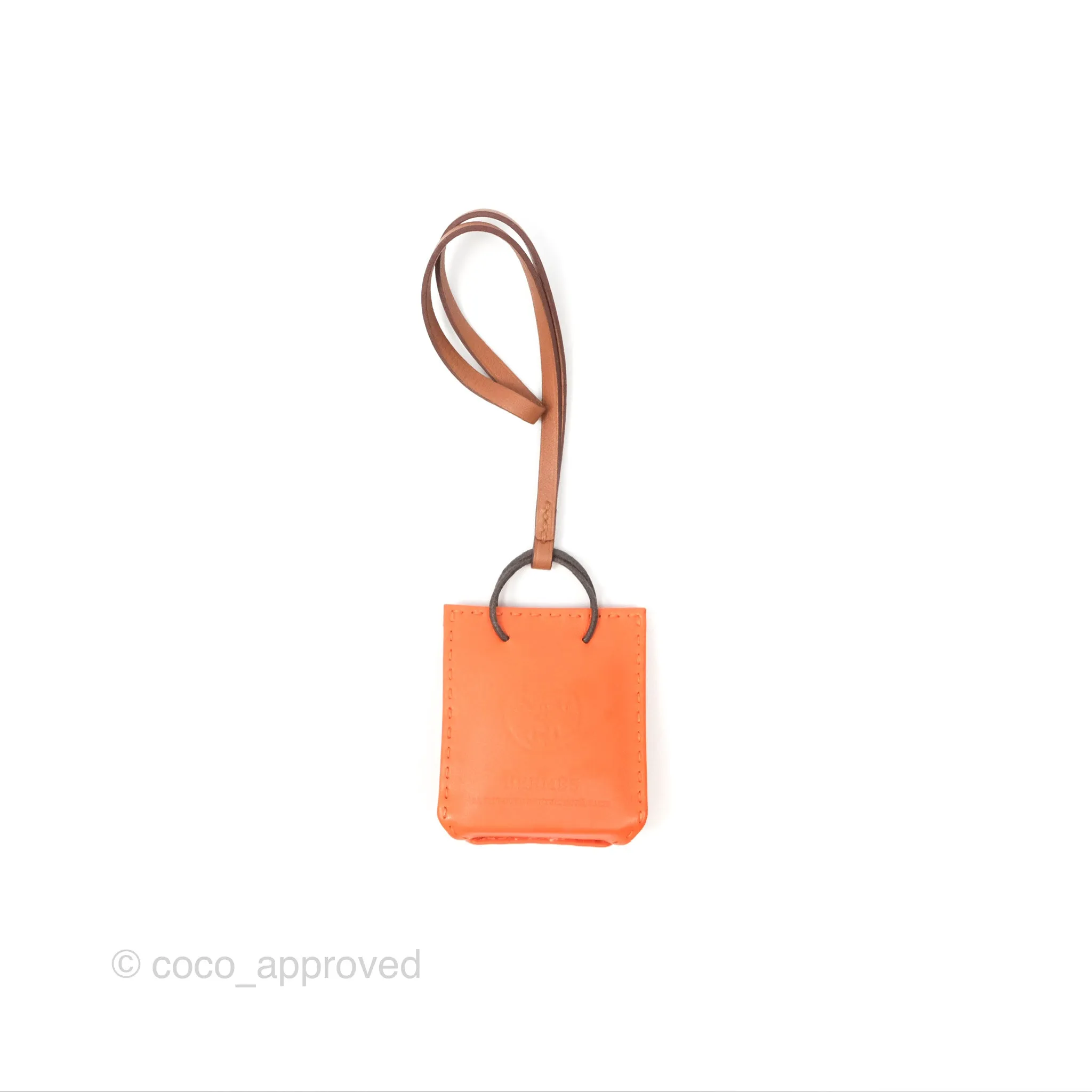 Herms Orange Shopping Bag Charm