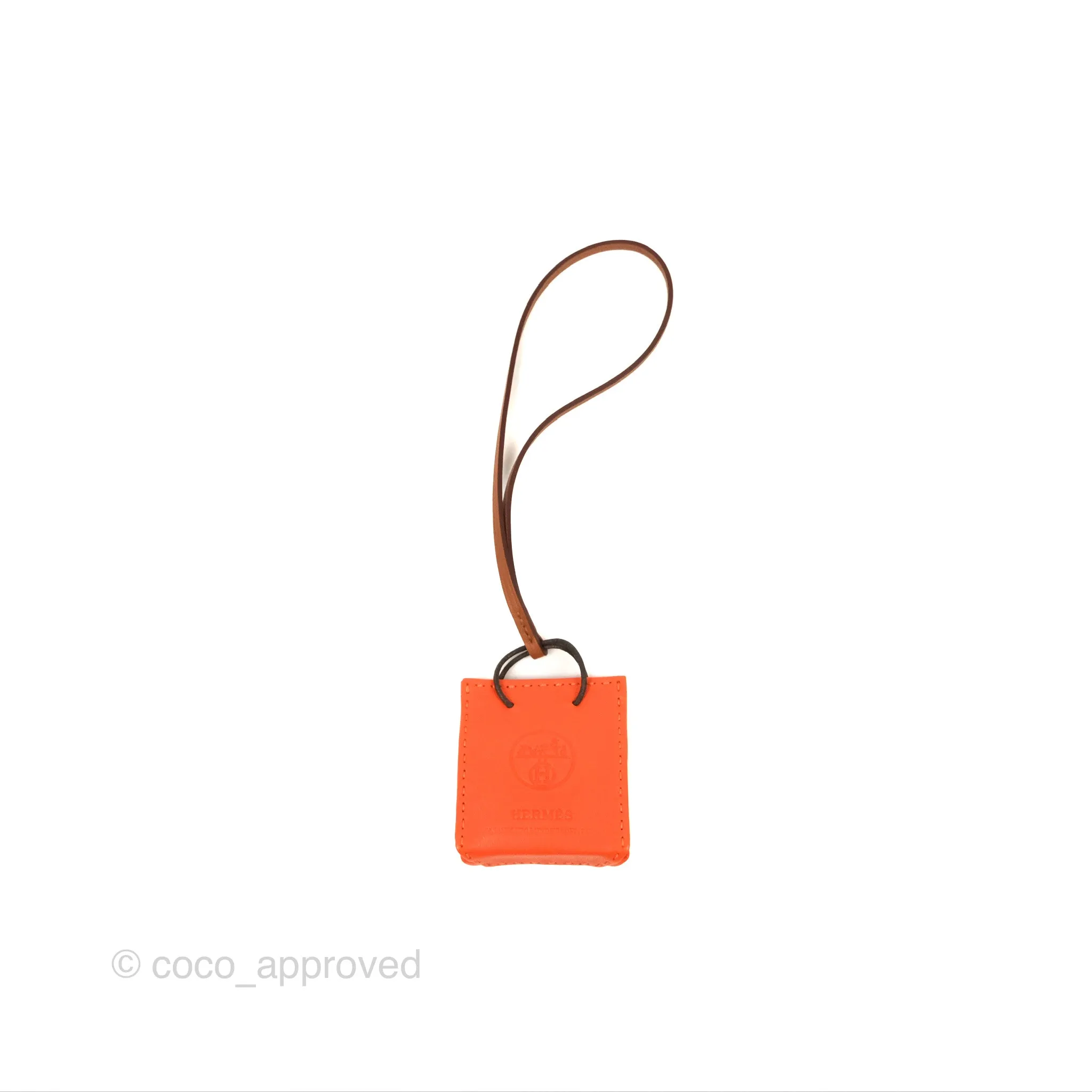 Herms Orange Shopping Bag Charm