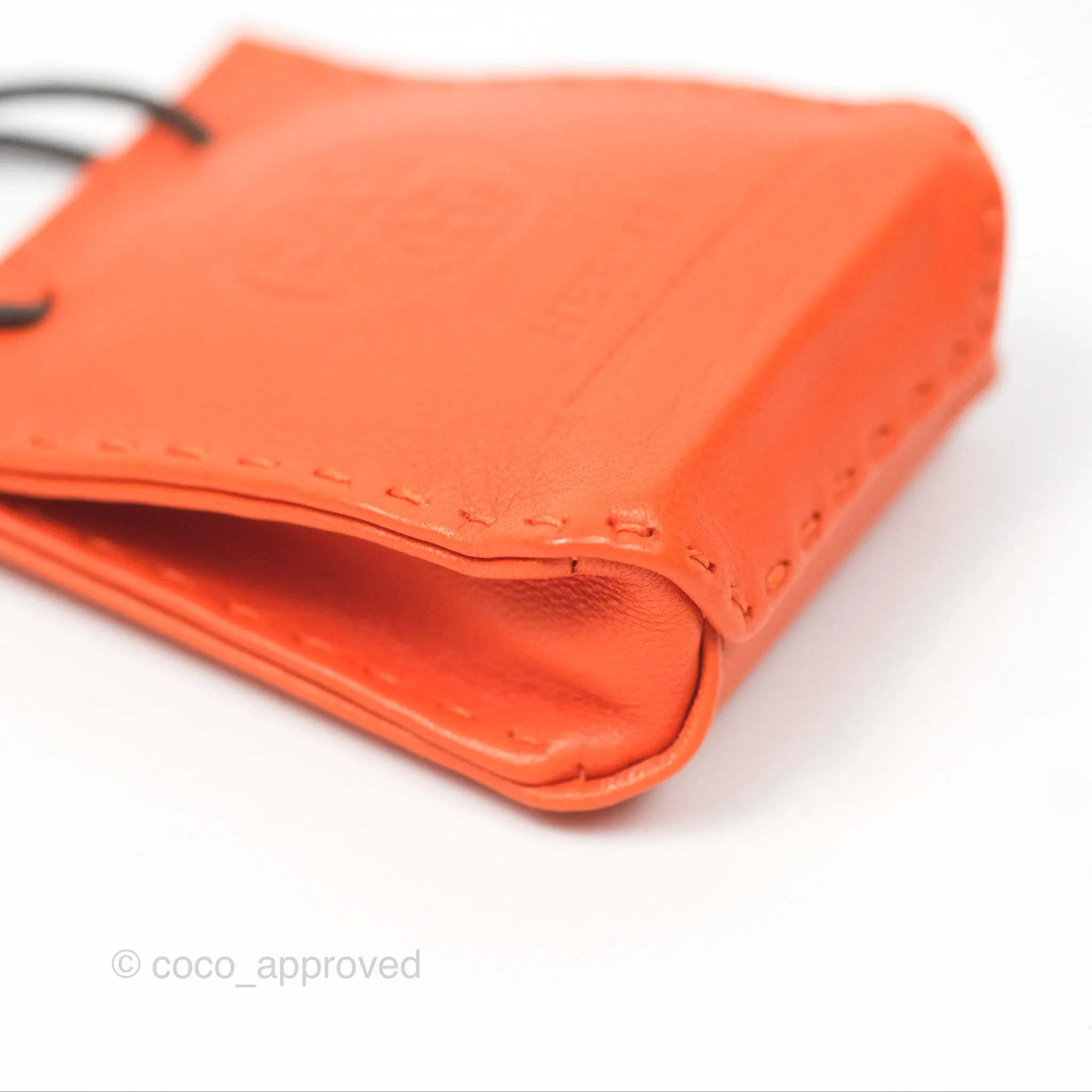 Herms Orange Shopping Bag Charm