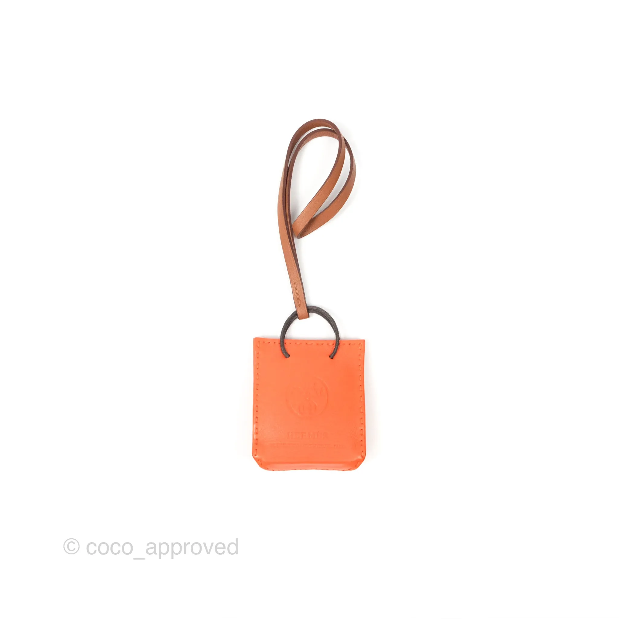 Herms Orange Shopping Bag Charm