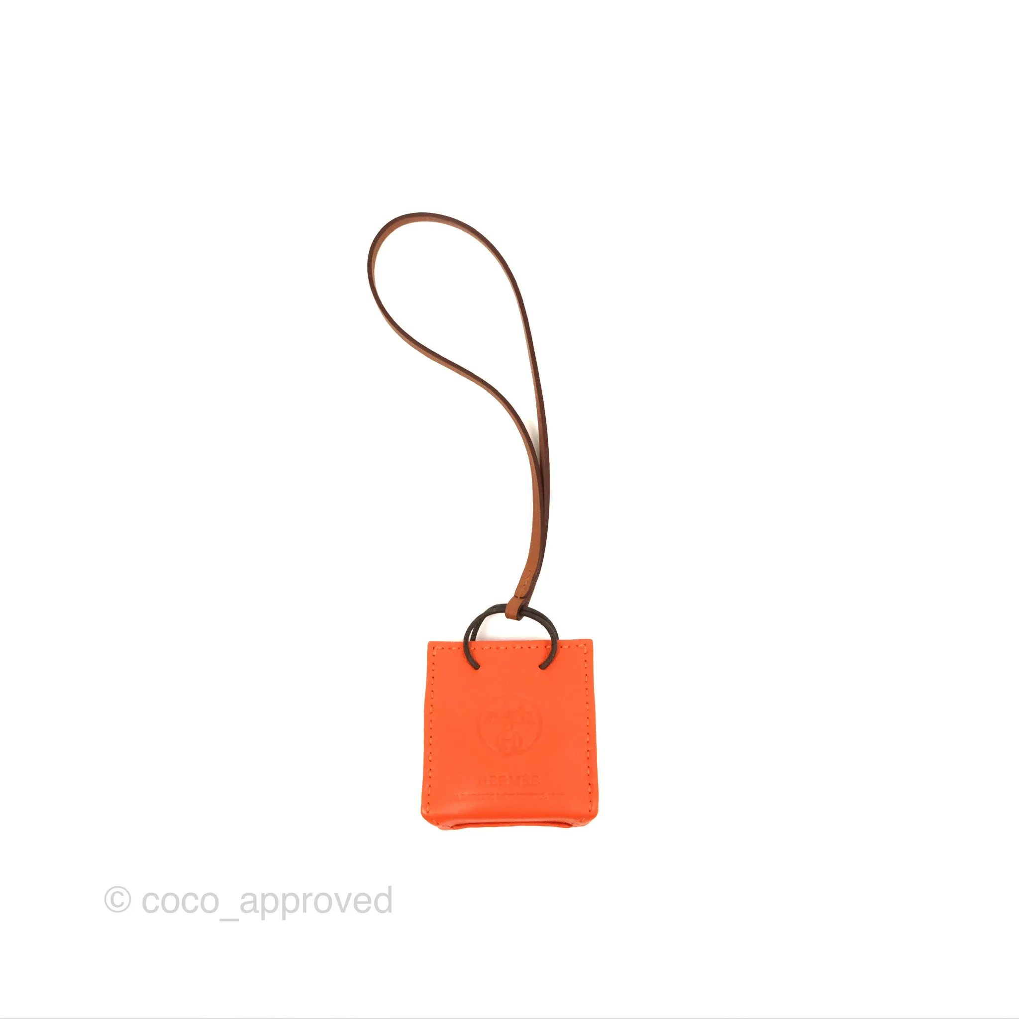 Herms Orange Shopping Bag Charm