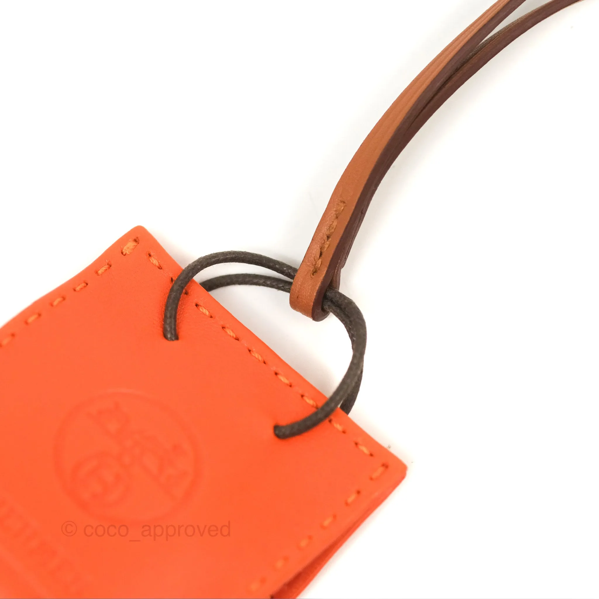 Herms Orange Shopping Bag Charm