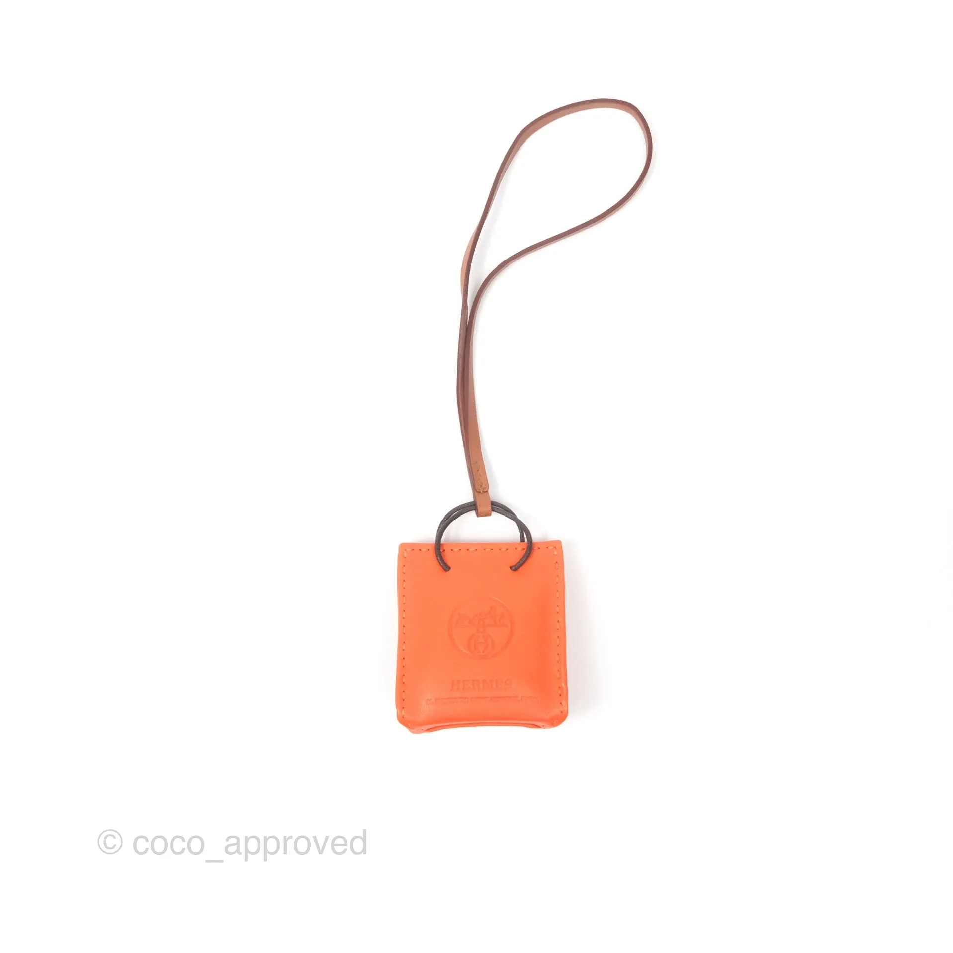 Herms Orange Shopping Bag Charm