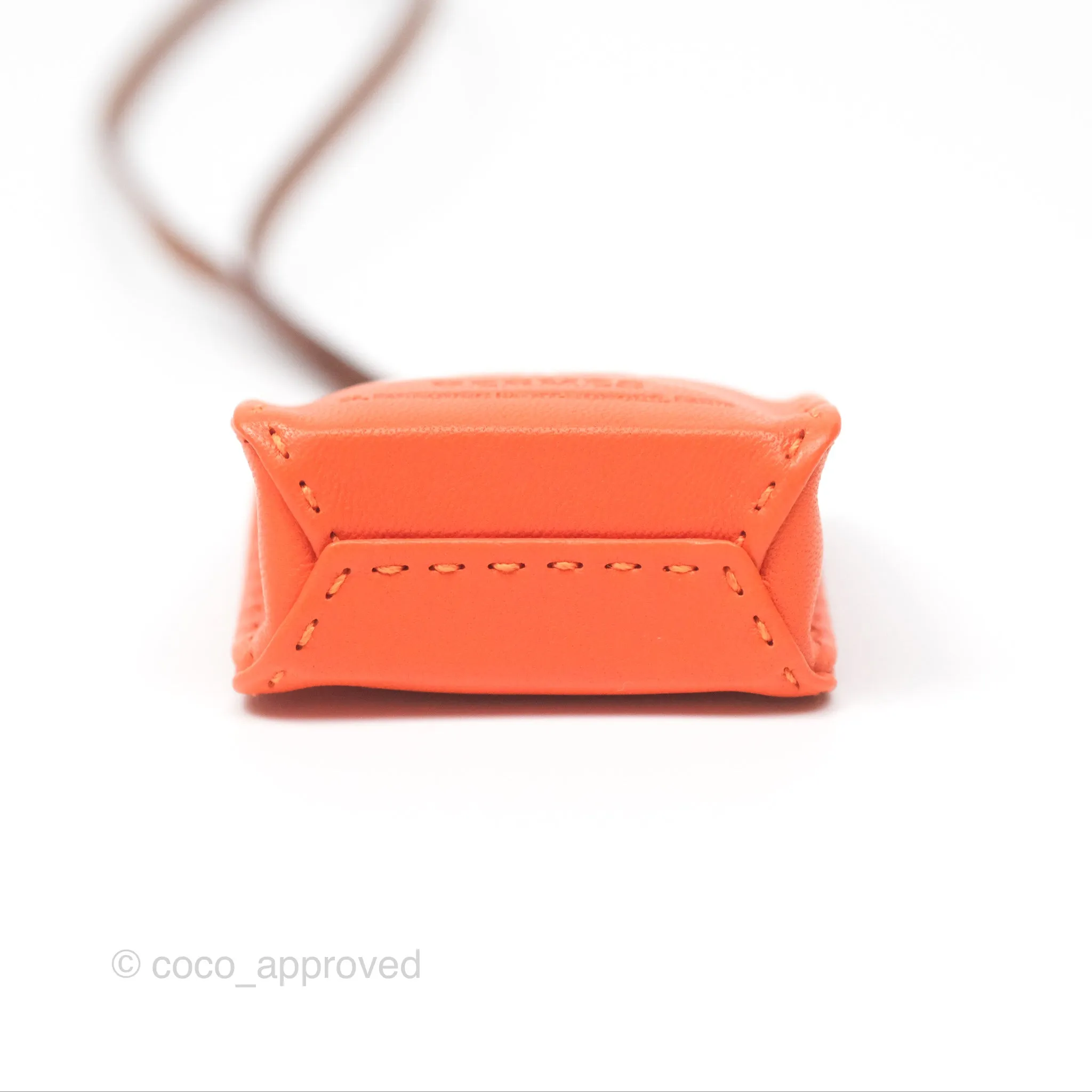 Herms Orange Shopping Bag Charm