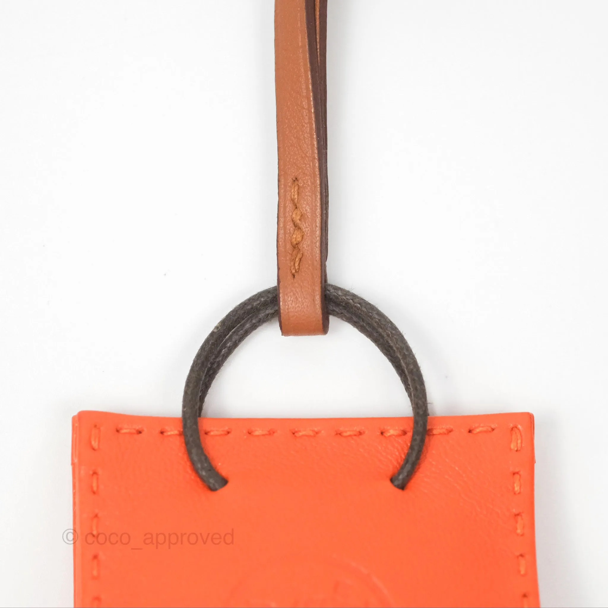 Herms Orange Shopping Bag Charm